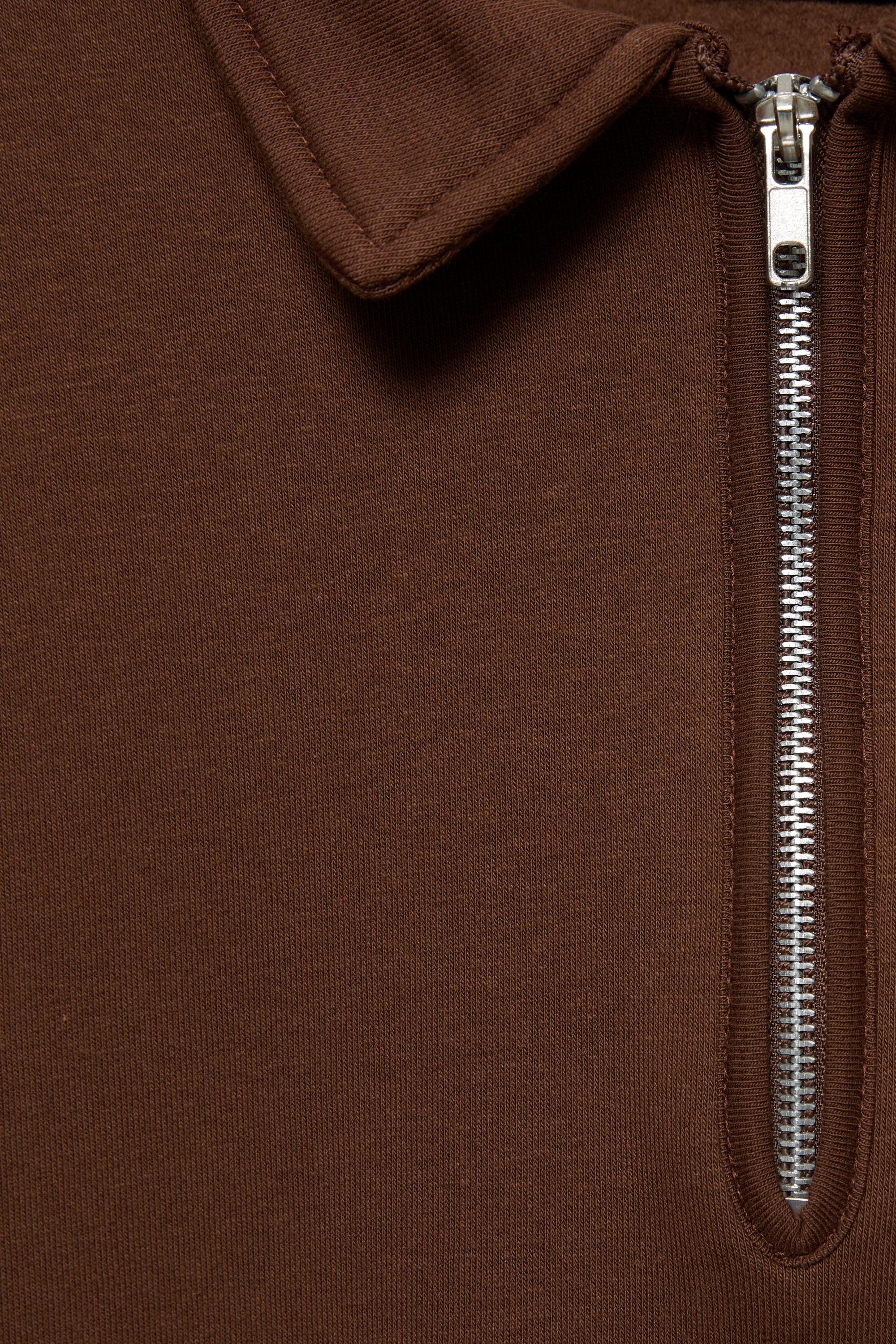 Grafik baskılı polo yaka sweatshirt - Görsel 5