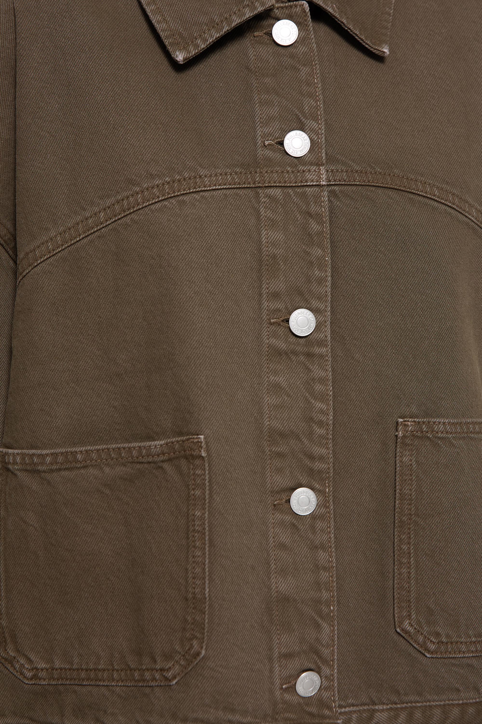 Boxy denim overshirt — Brown