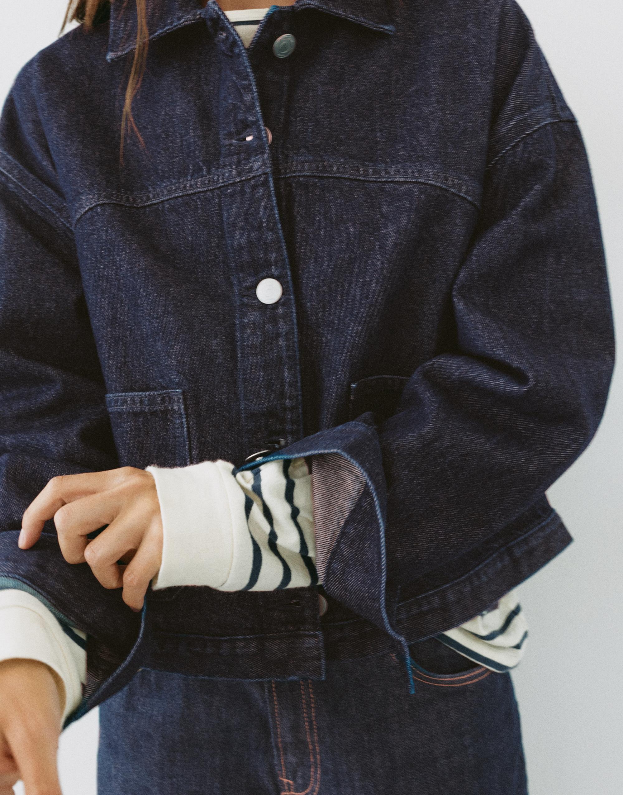 Boxy denim overshirt — Navy