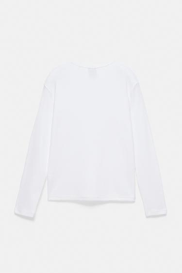 Long sleeve Henley T-shirt — White 6