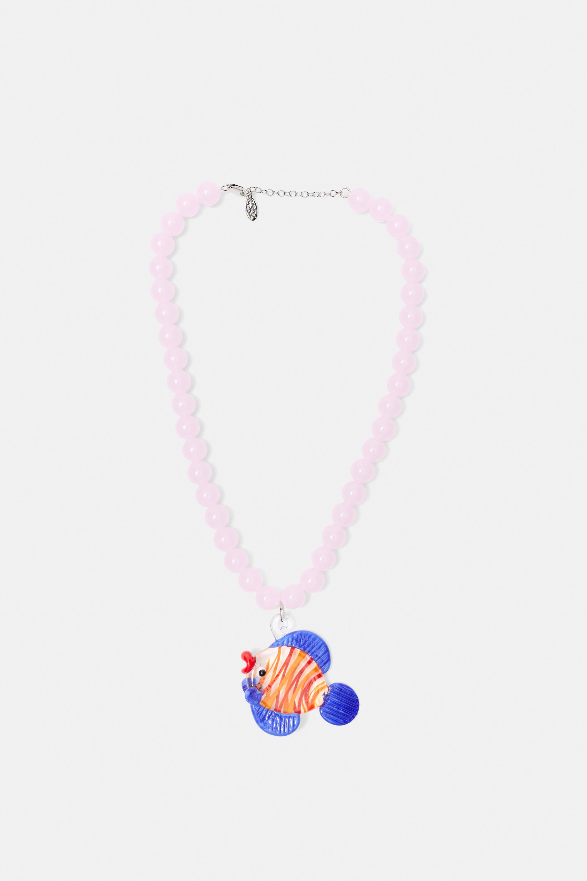 Pleasures x STWD bead necklace — Pink
