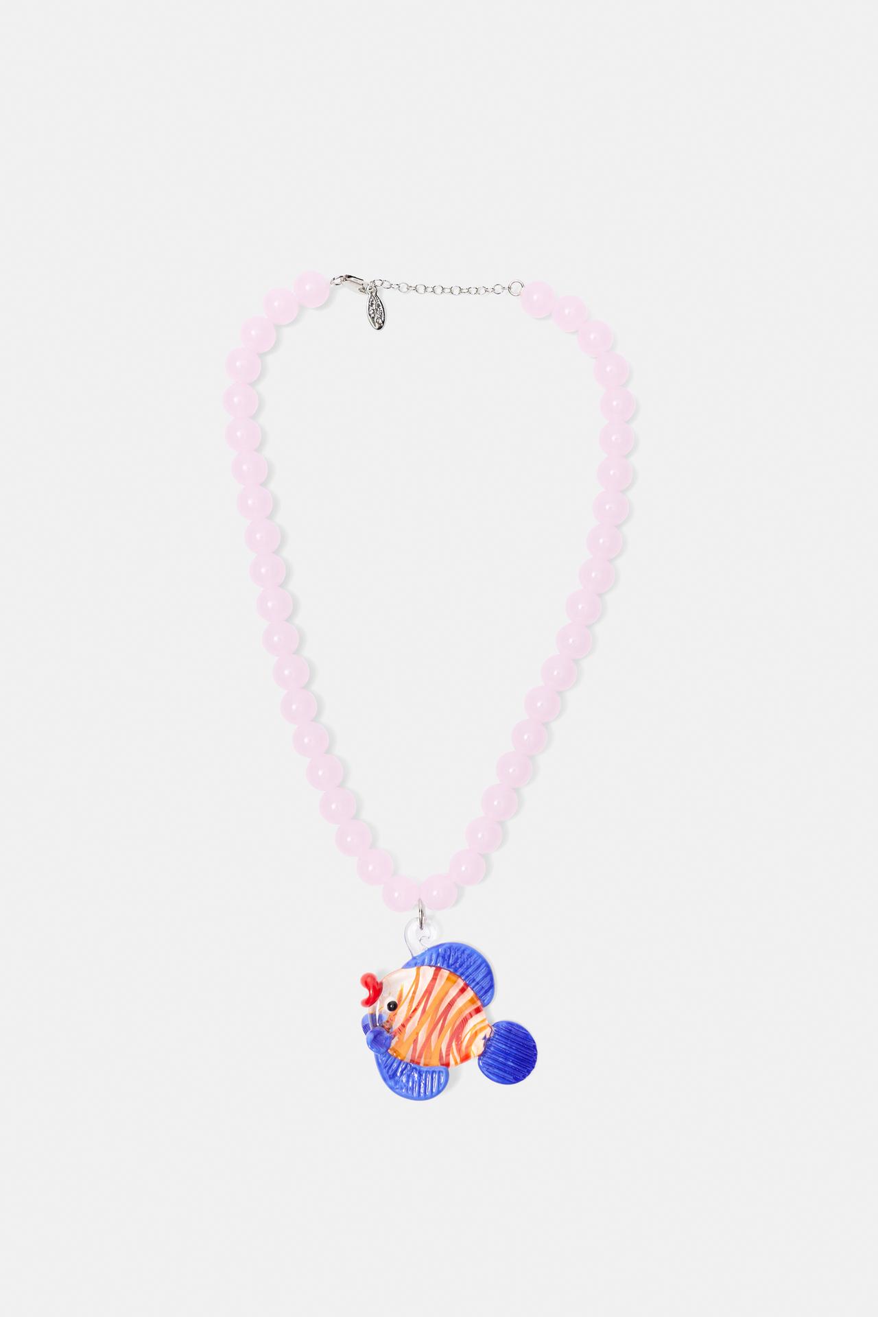 Pleasures x STWD bead necklace — Pink