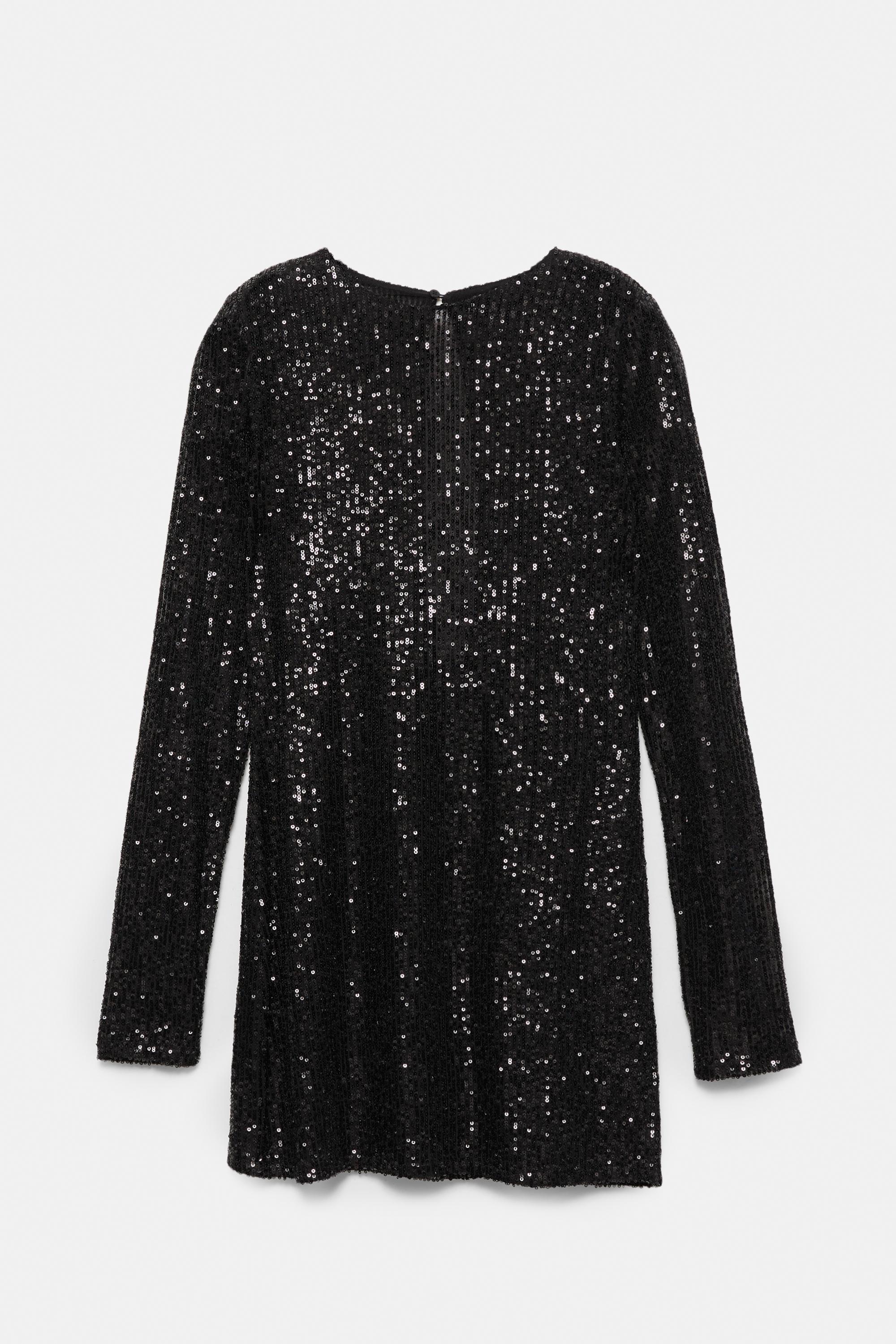 Short sequin dress — Black