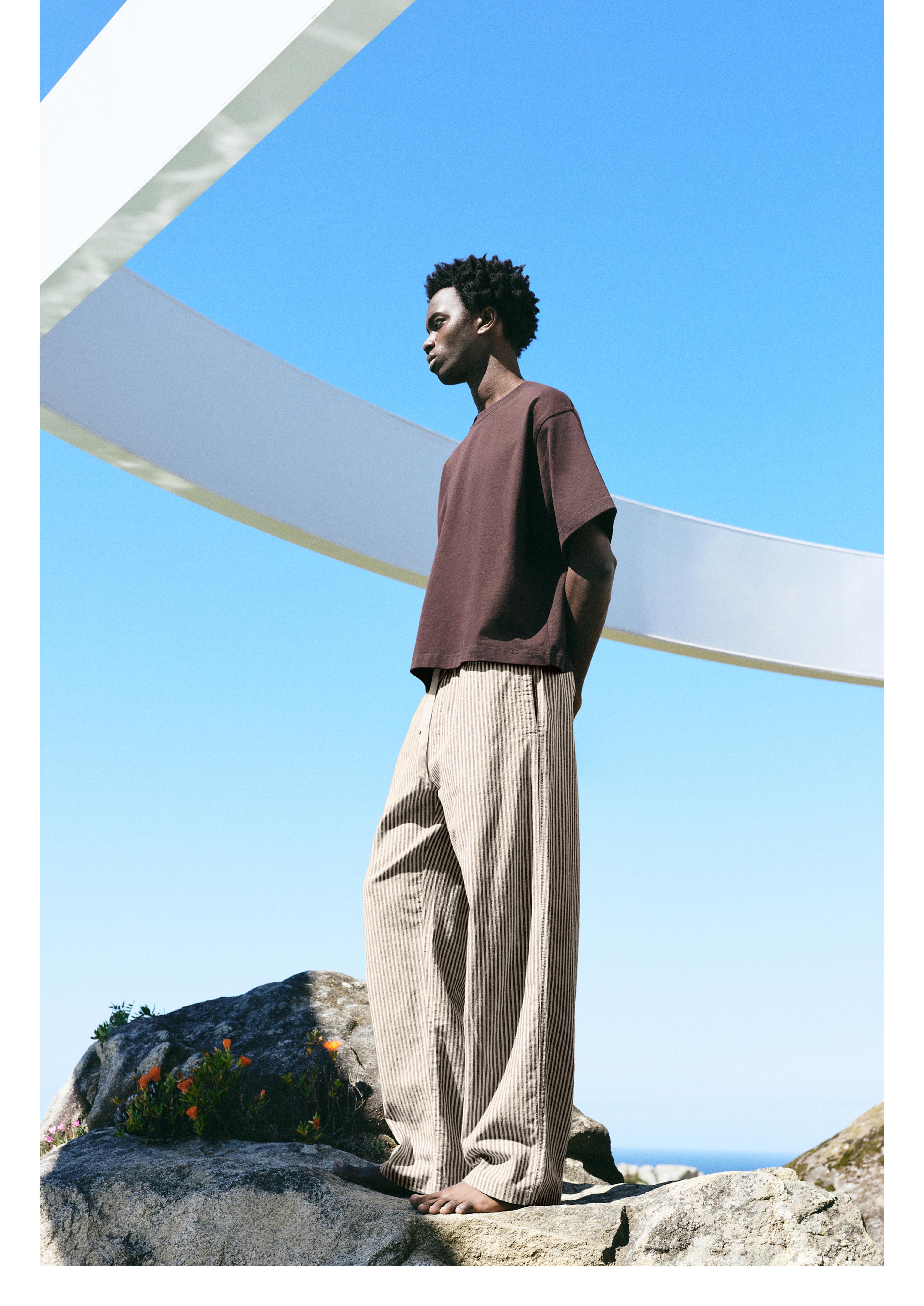 Rustik çizgili jogger pantolon - Görsel 19