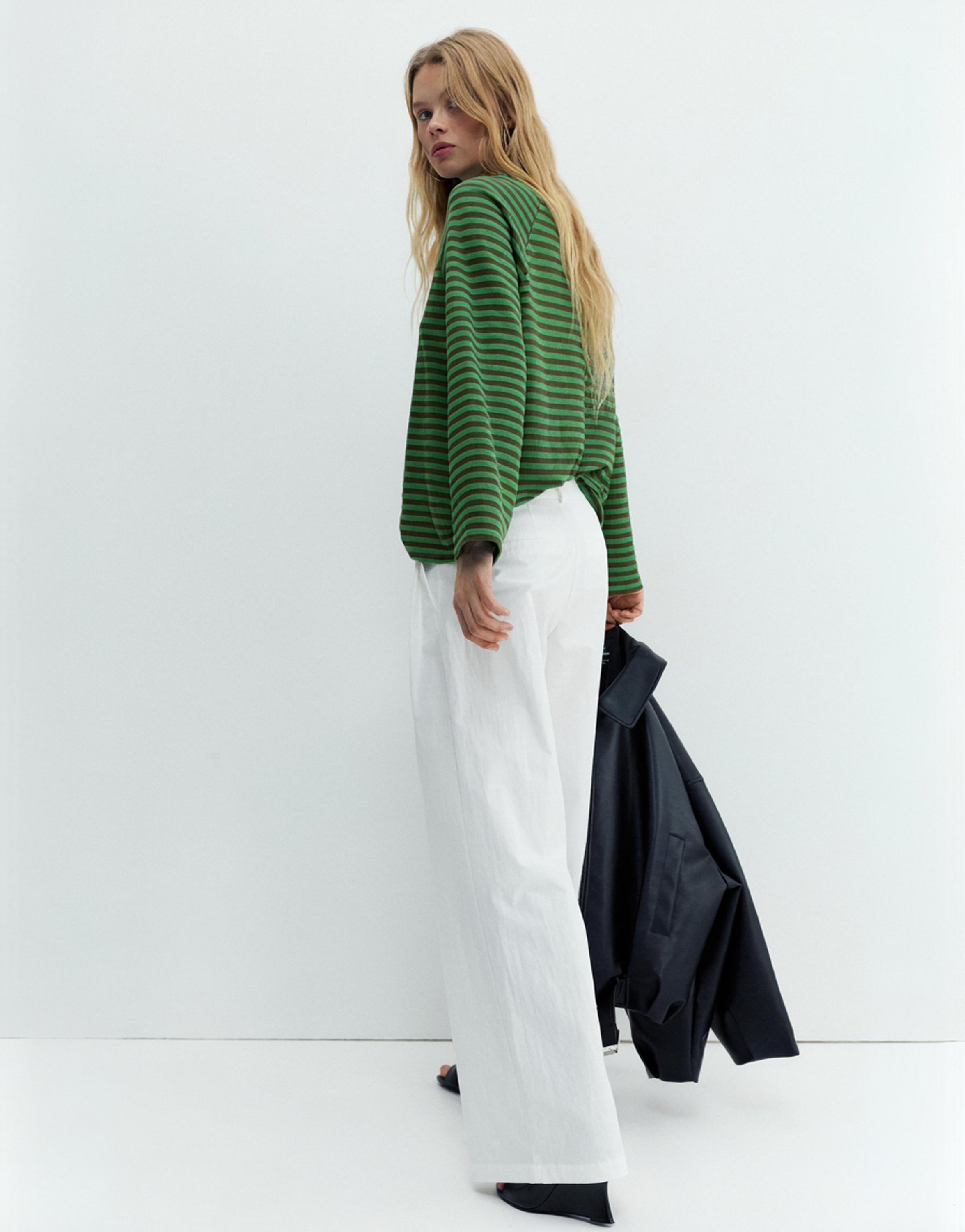 Double-dart white trousers — White