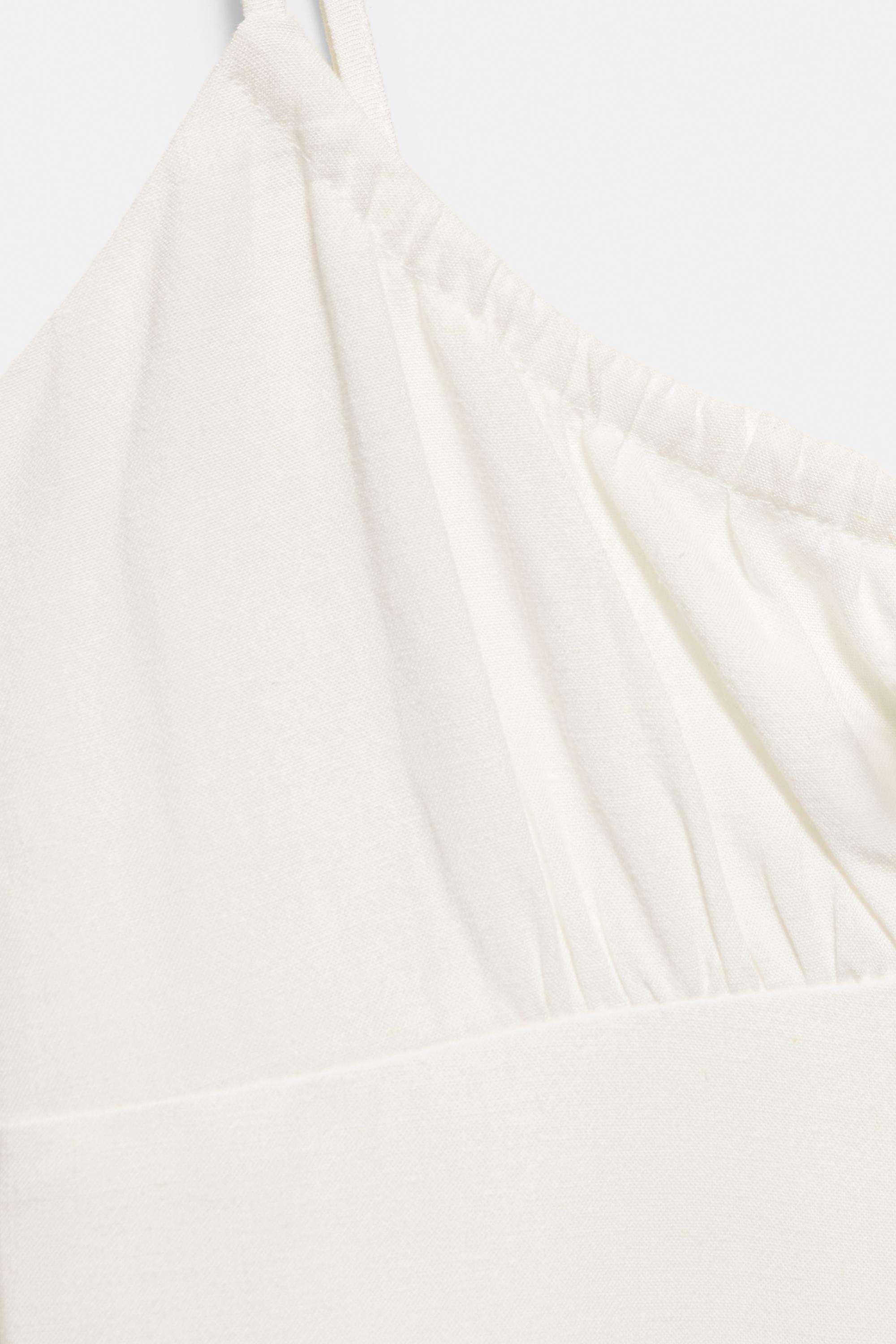 Linen blend midi dress — Ice