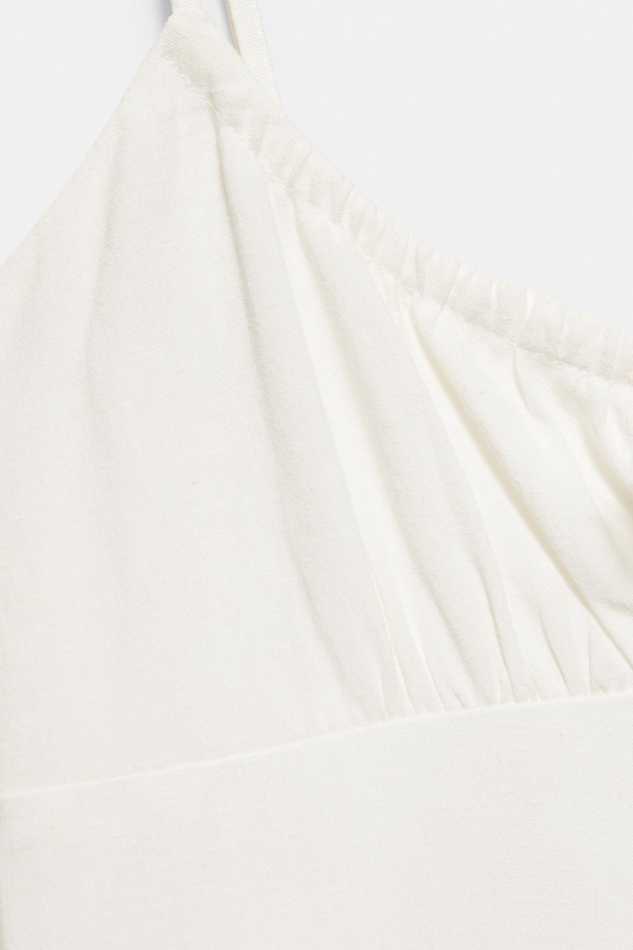 Linen blend midi dress — Ice