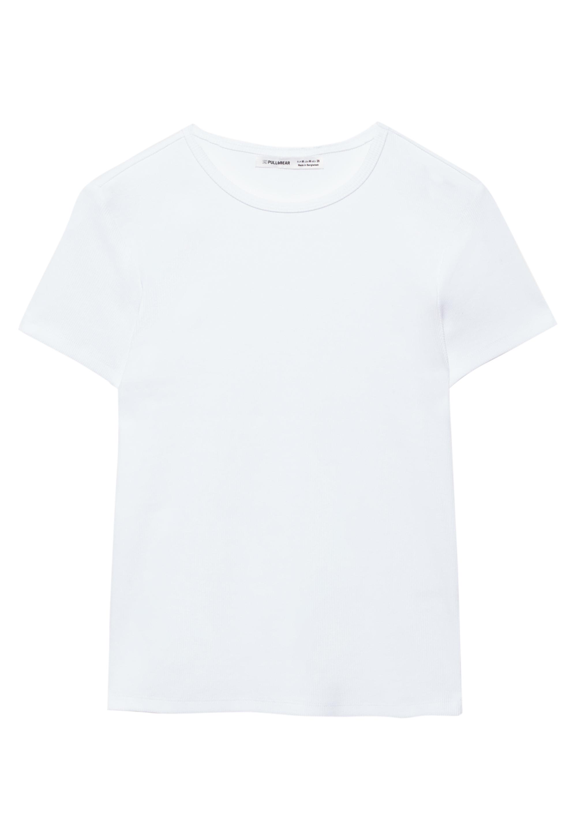 Ribbed short sleeve T-shirt — White