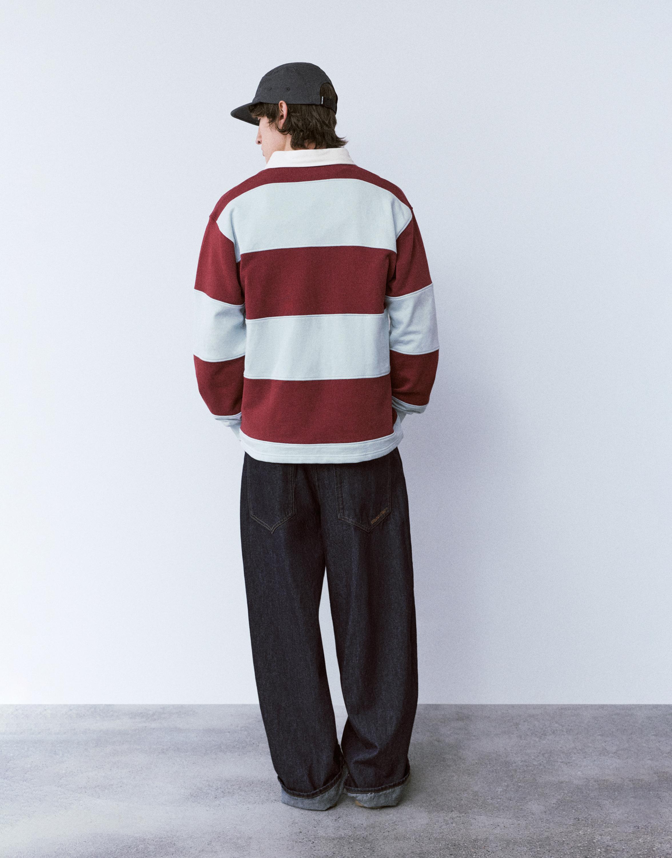 Çizgili uzun kollu polo - Görsel 14