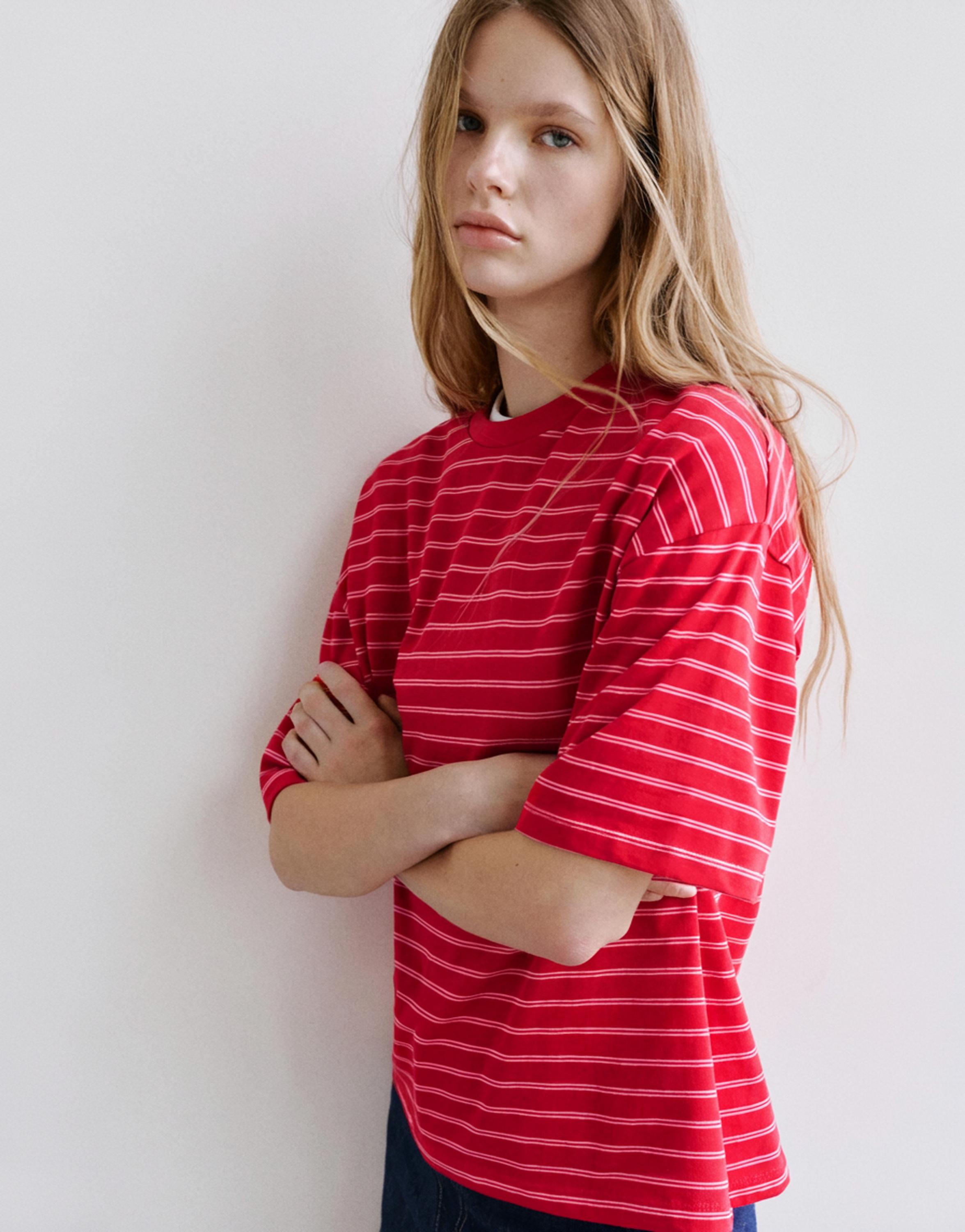Oversize short sleeve T-shirt — Striped