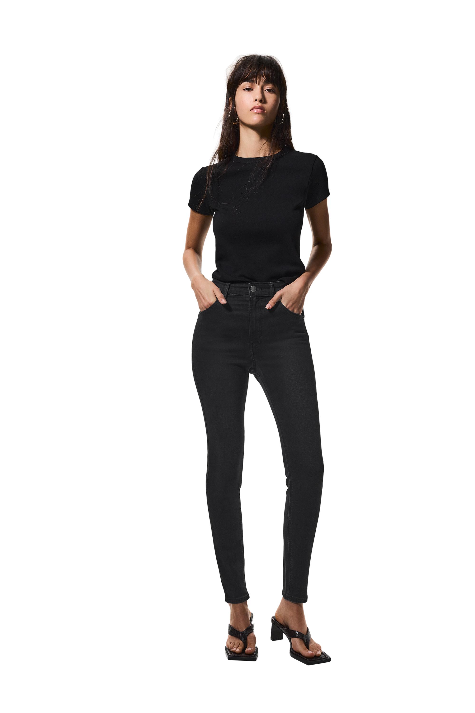 High-waist skinny jeans — Black