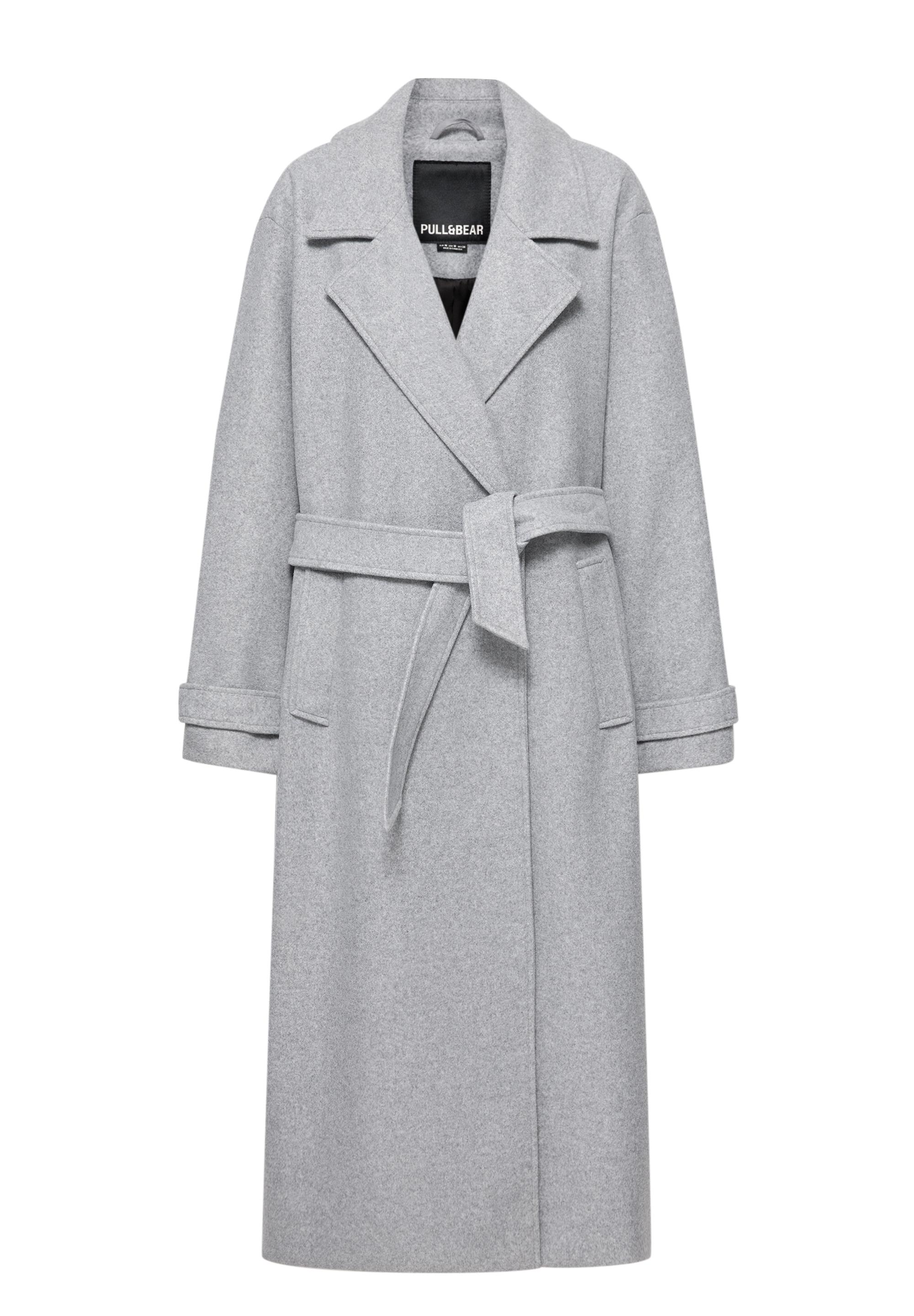 Long belted coat — Medium grey