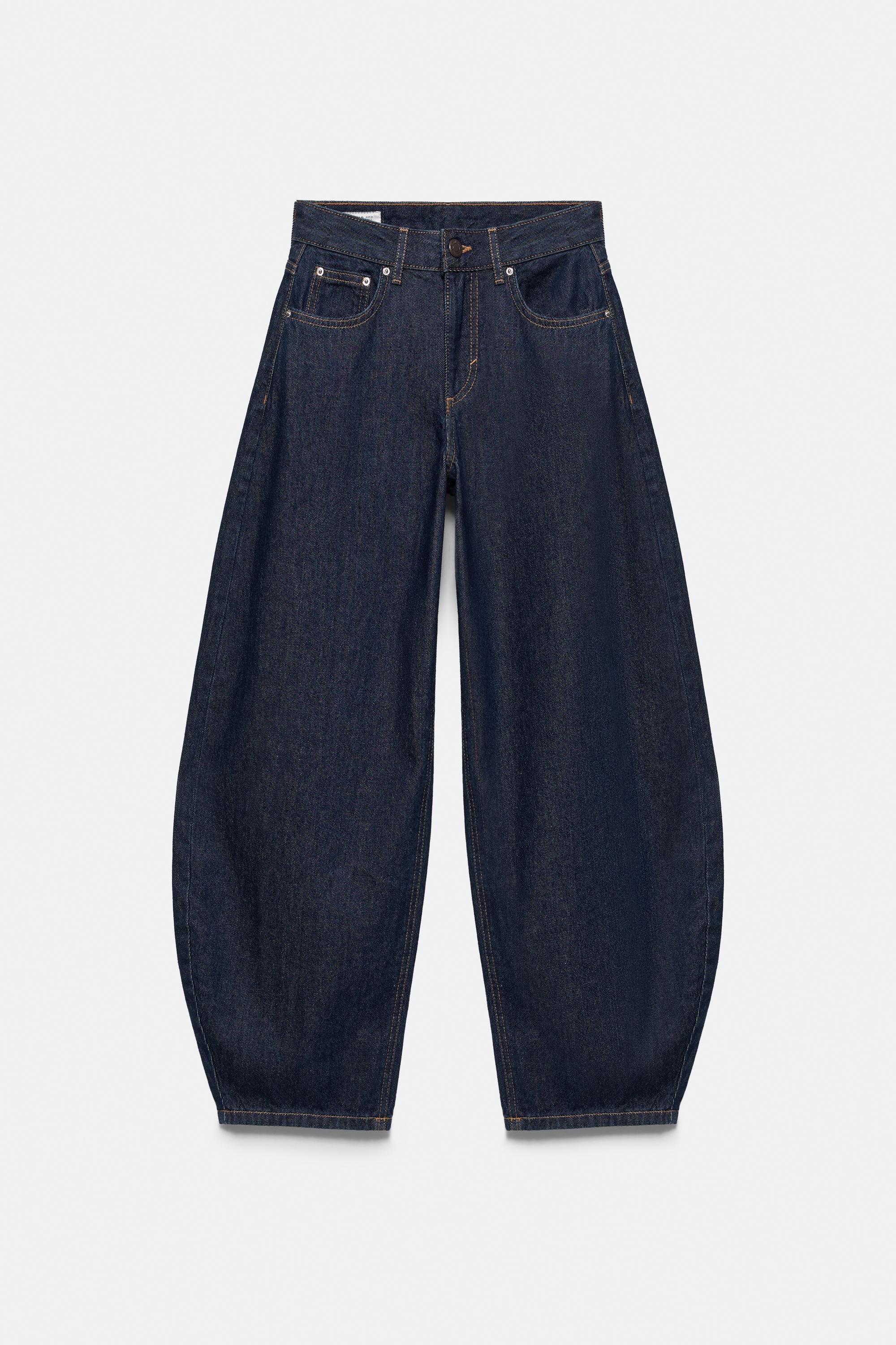 Low-rise barrel jeans — Navy