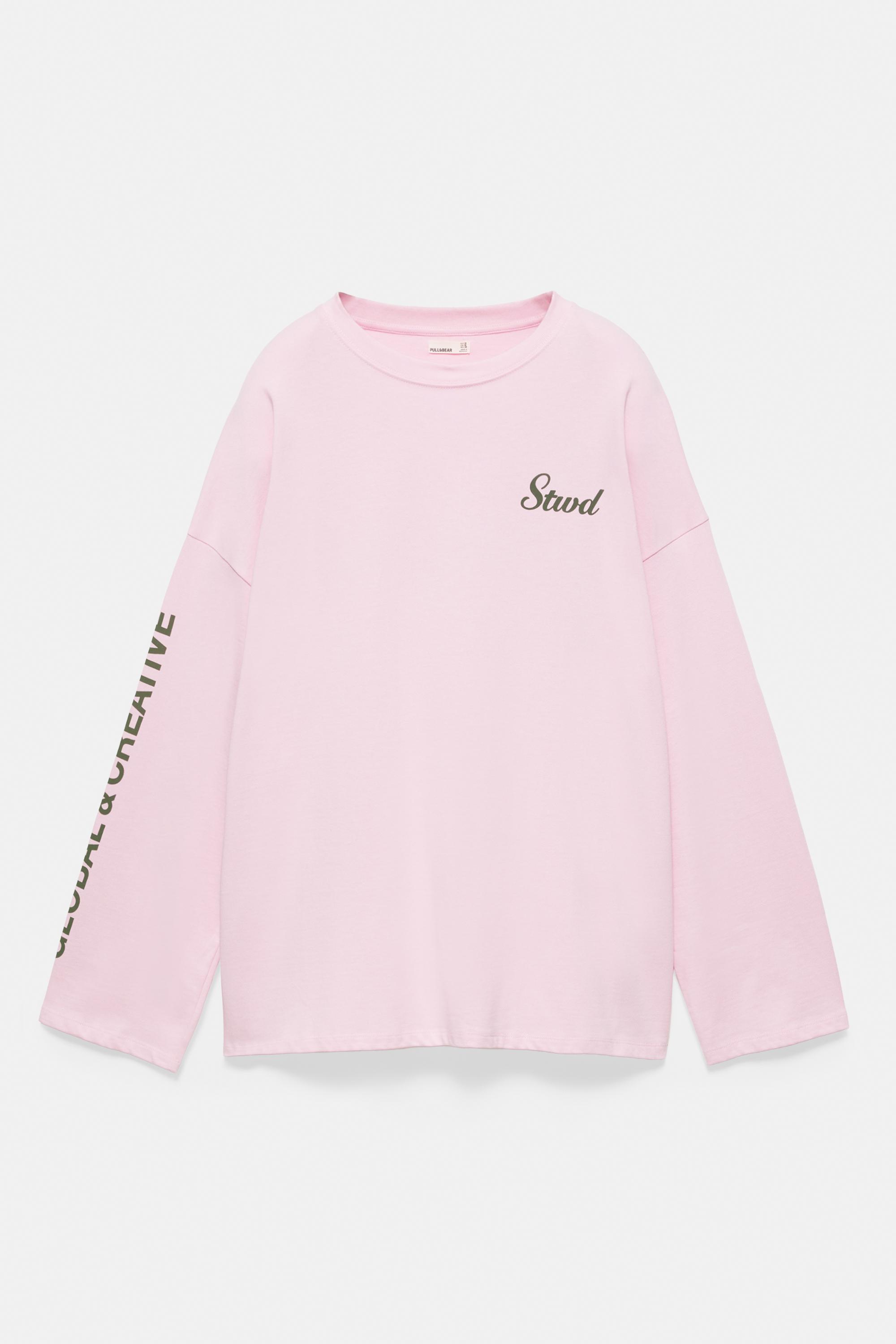 Long sleeve STWD T-shirt — Pink/White