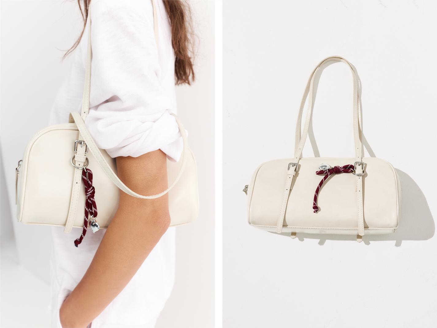 Embellished shoulder bag — Ecru