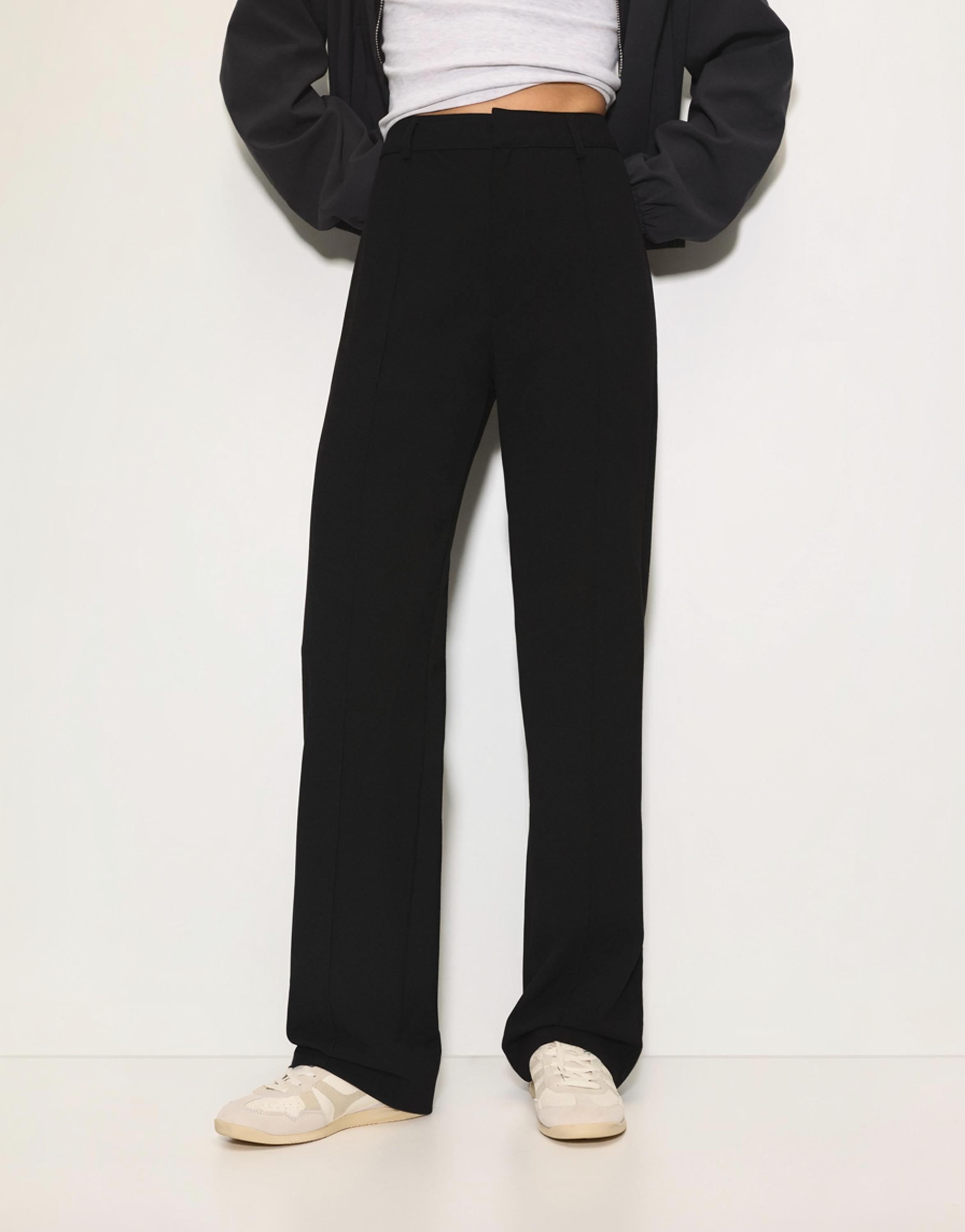 Smart trousers with seam detail — Black