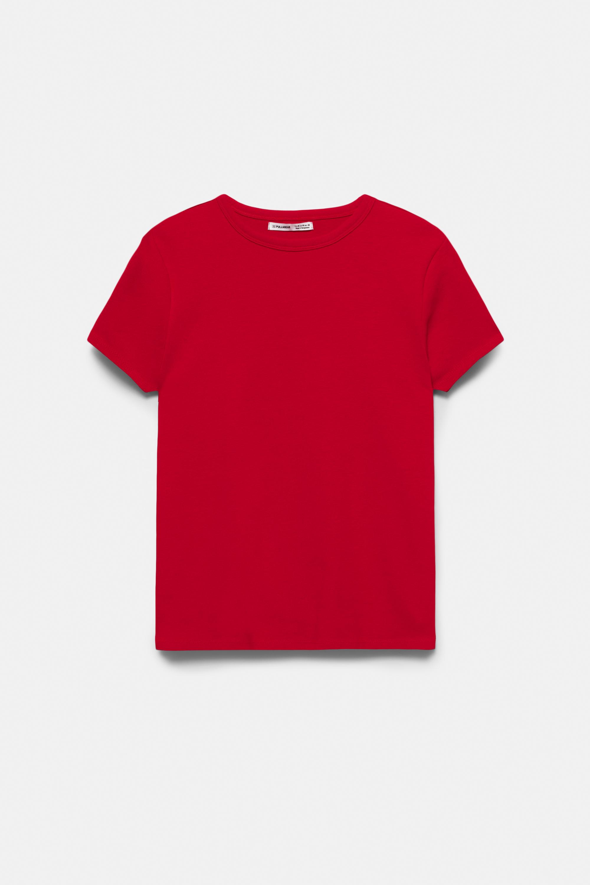 Fitted short sleeve T-shirt — Red