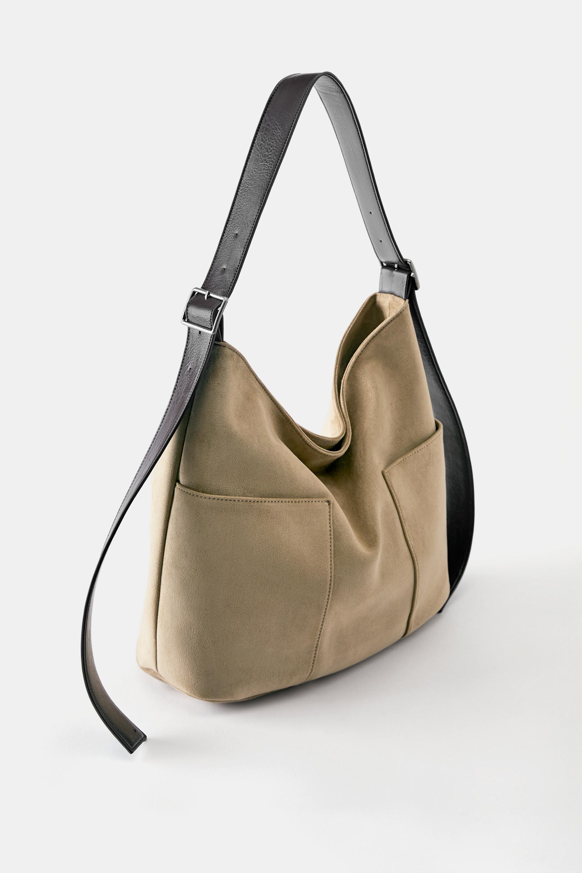 Contrasting shopper bag — Taupe