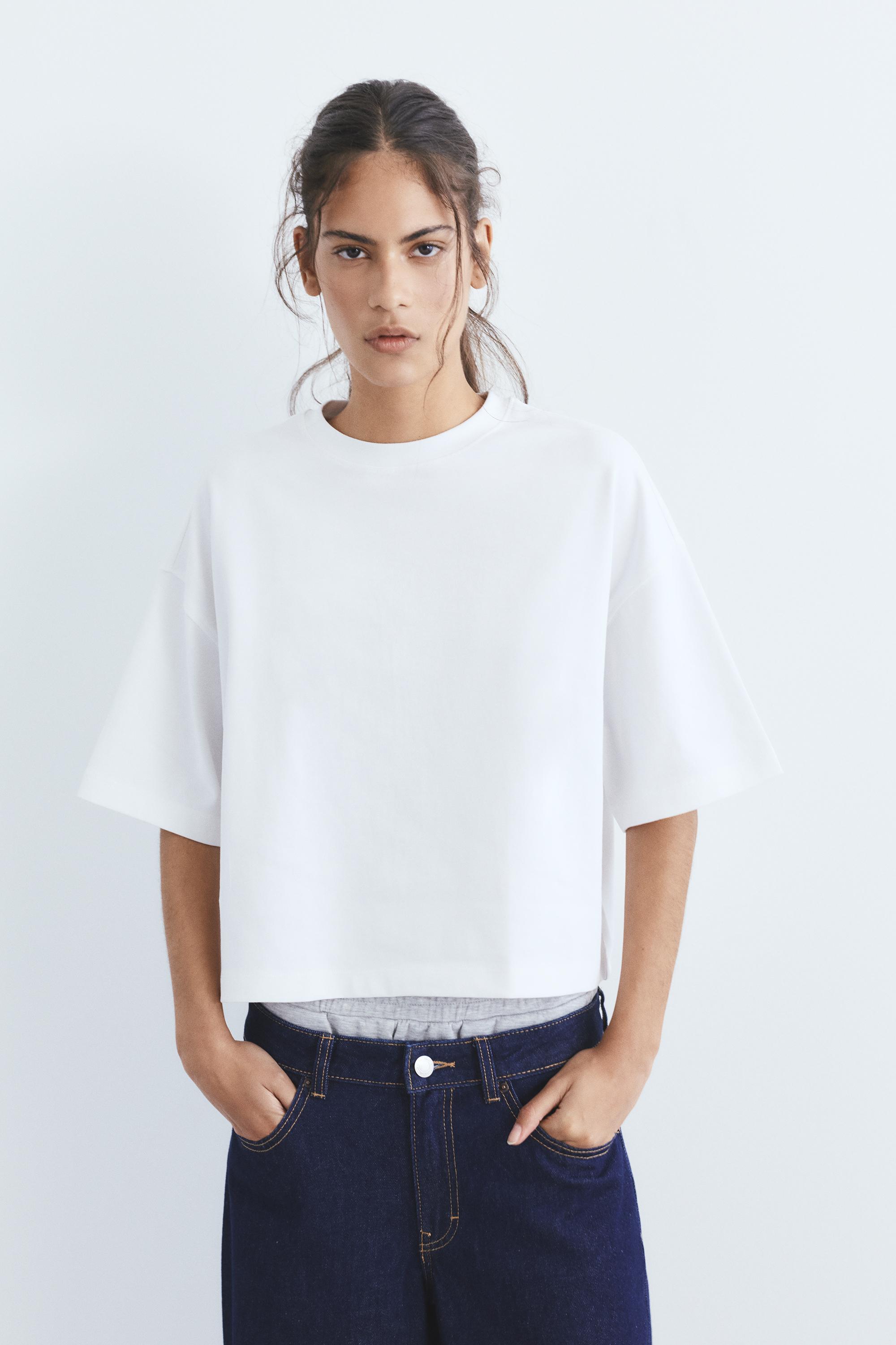 Kısa kollu kutu kesim t-shirt - Görsel 64