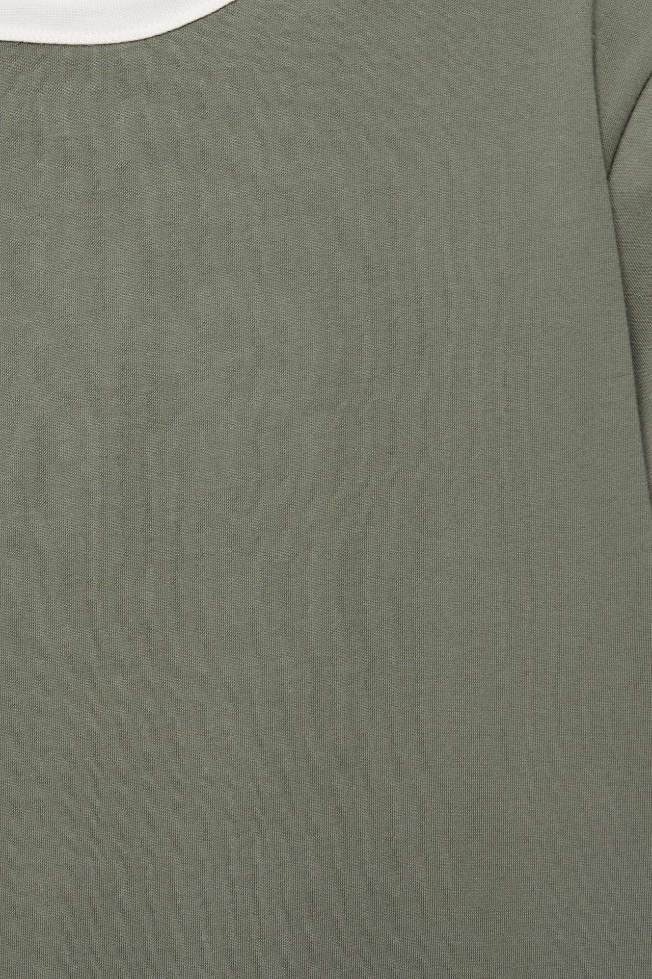 Contrast trim T-shirt — Khaki
