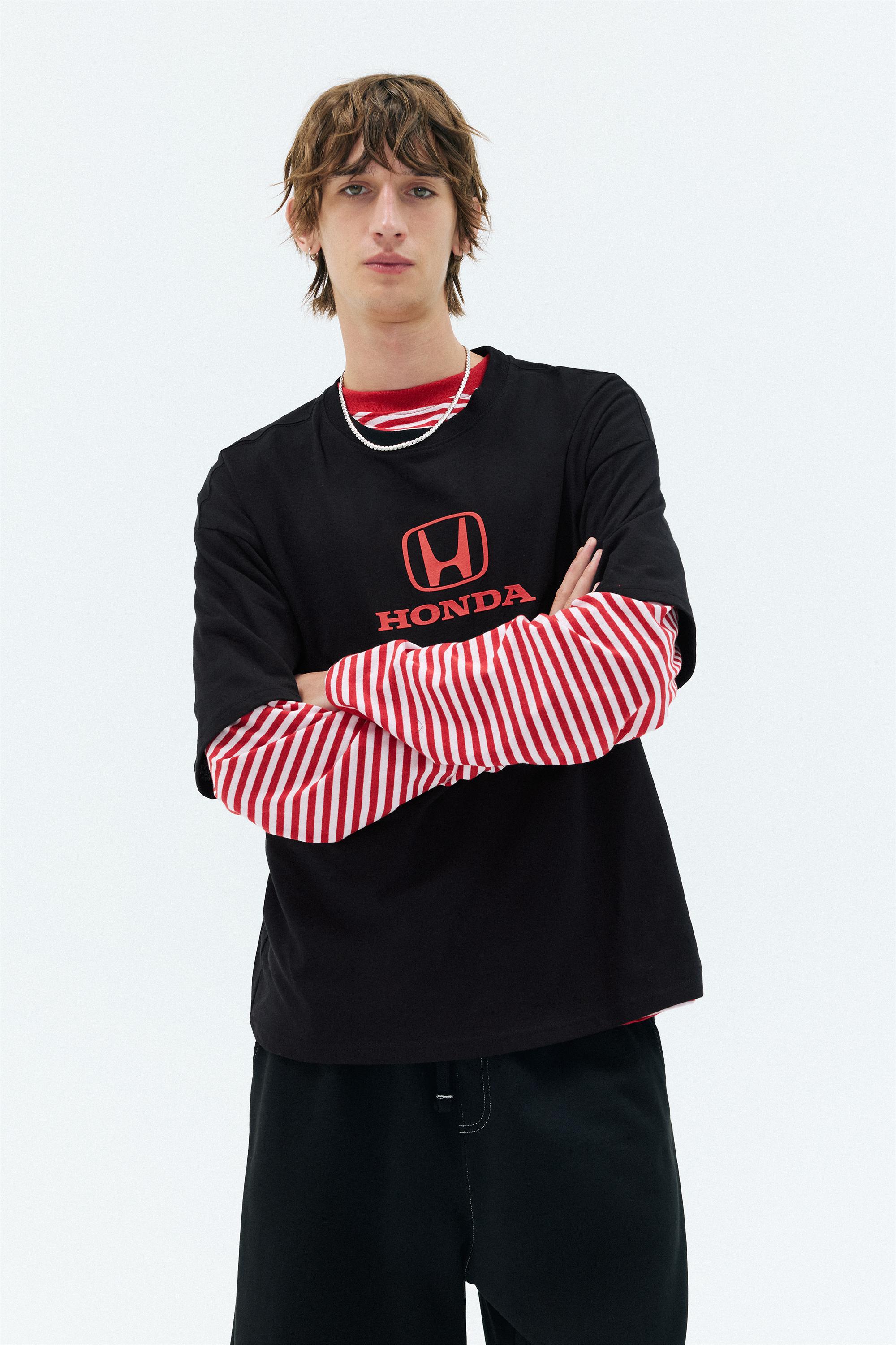 Relaxed fit Honda logo T-shirt — Black