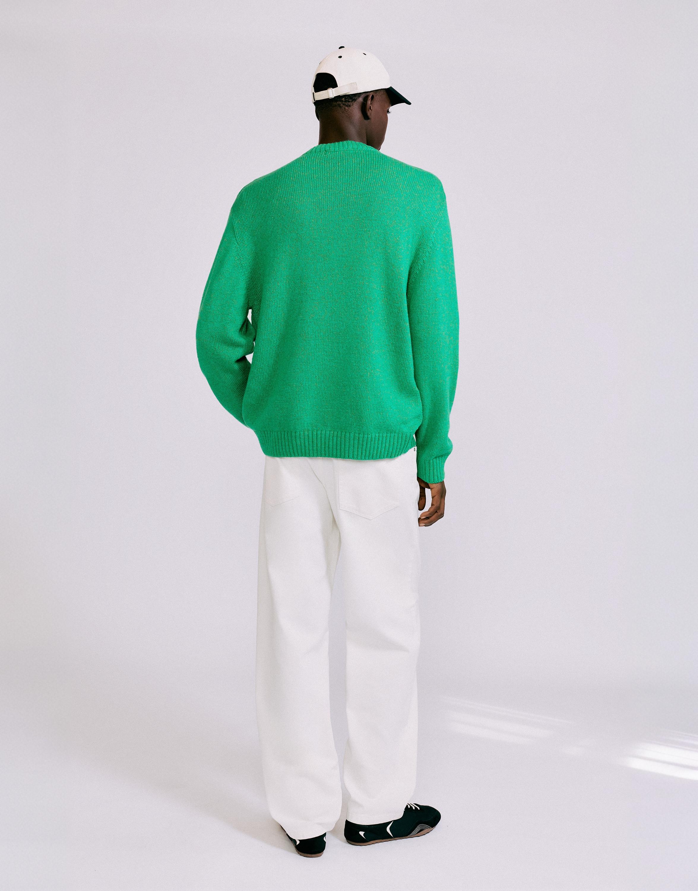 Round neck jumper — Green