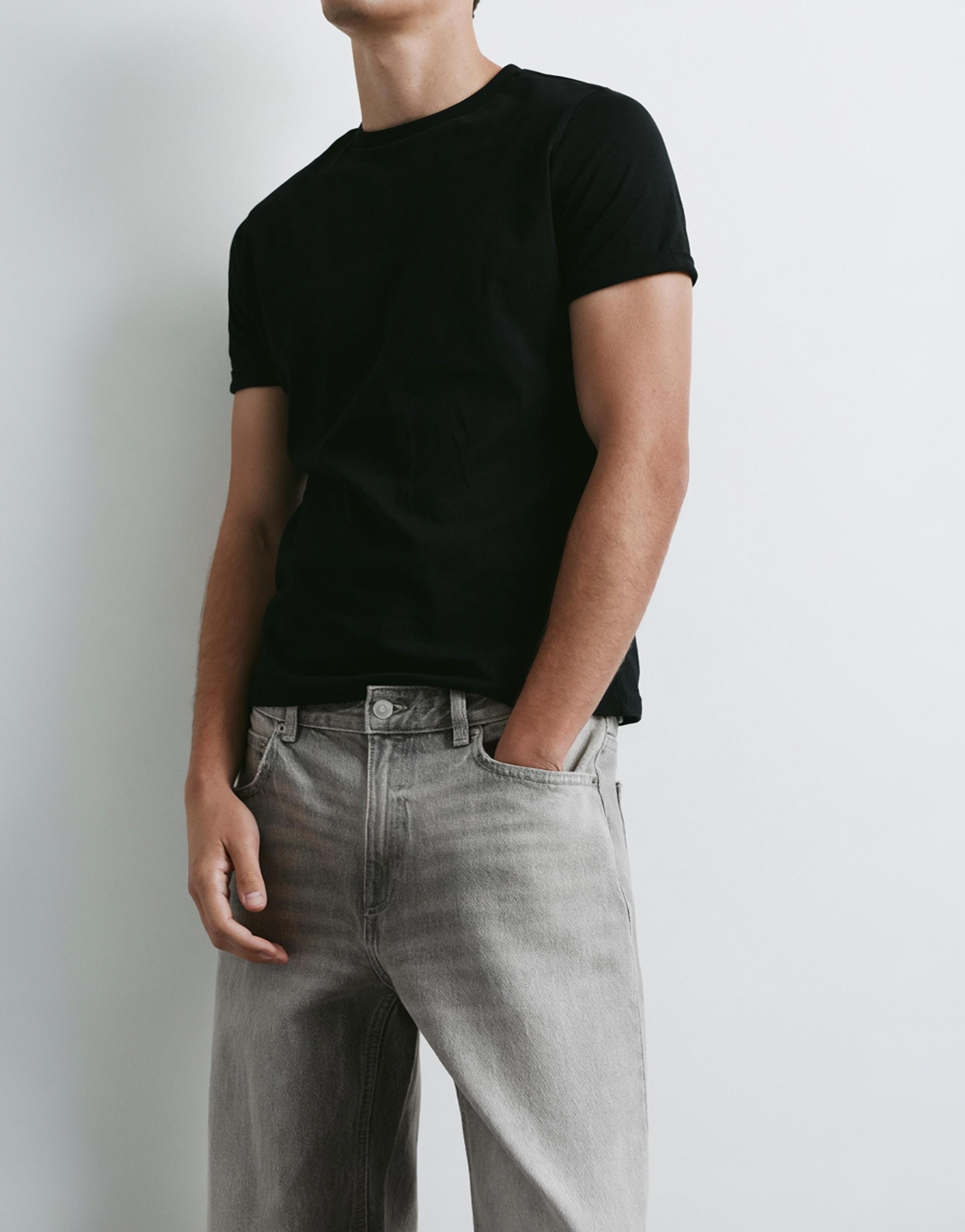 Straight-leg jeans — Dark grey