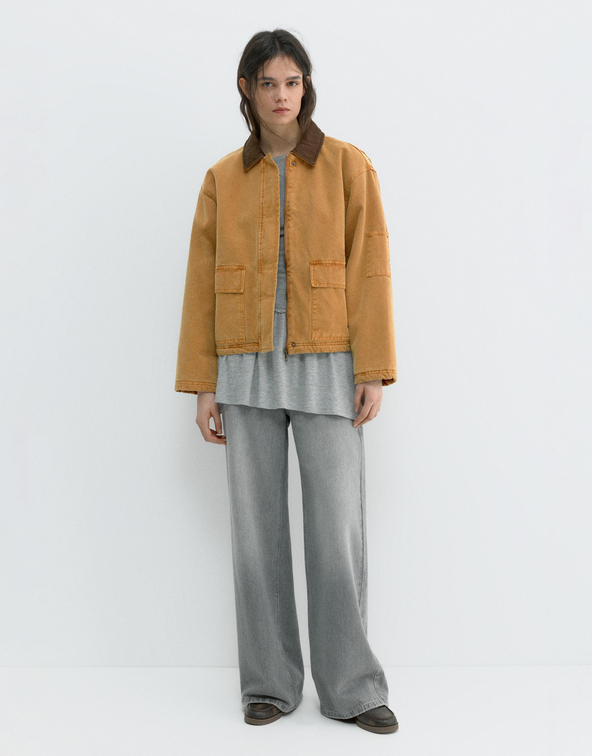 Combined collar jacket — Ocher