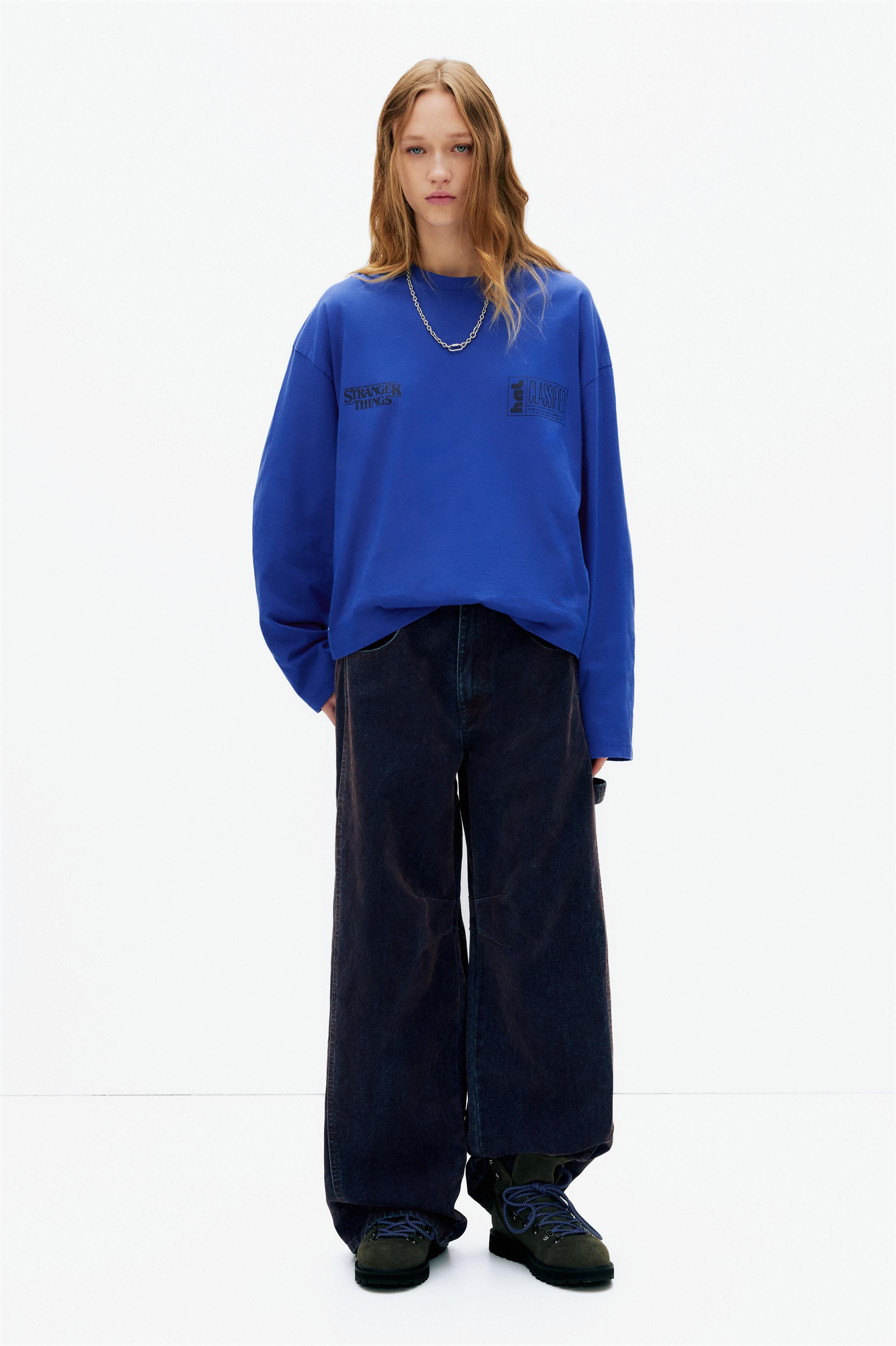 Mavi Stranger Things tişört - Görsel 7