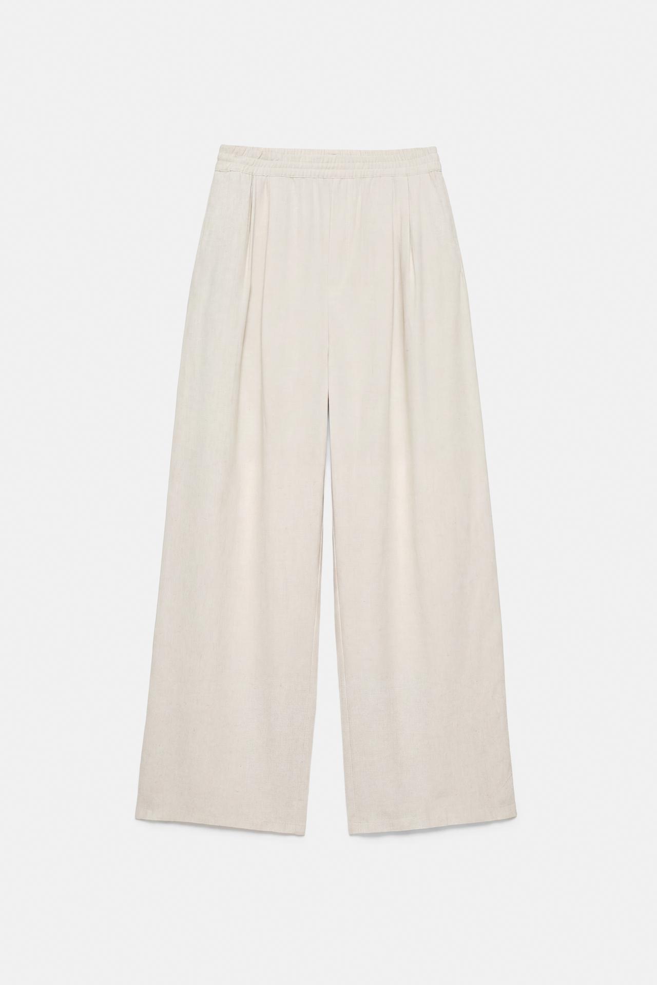 Flowing darted trousers — Sand