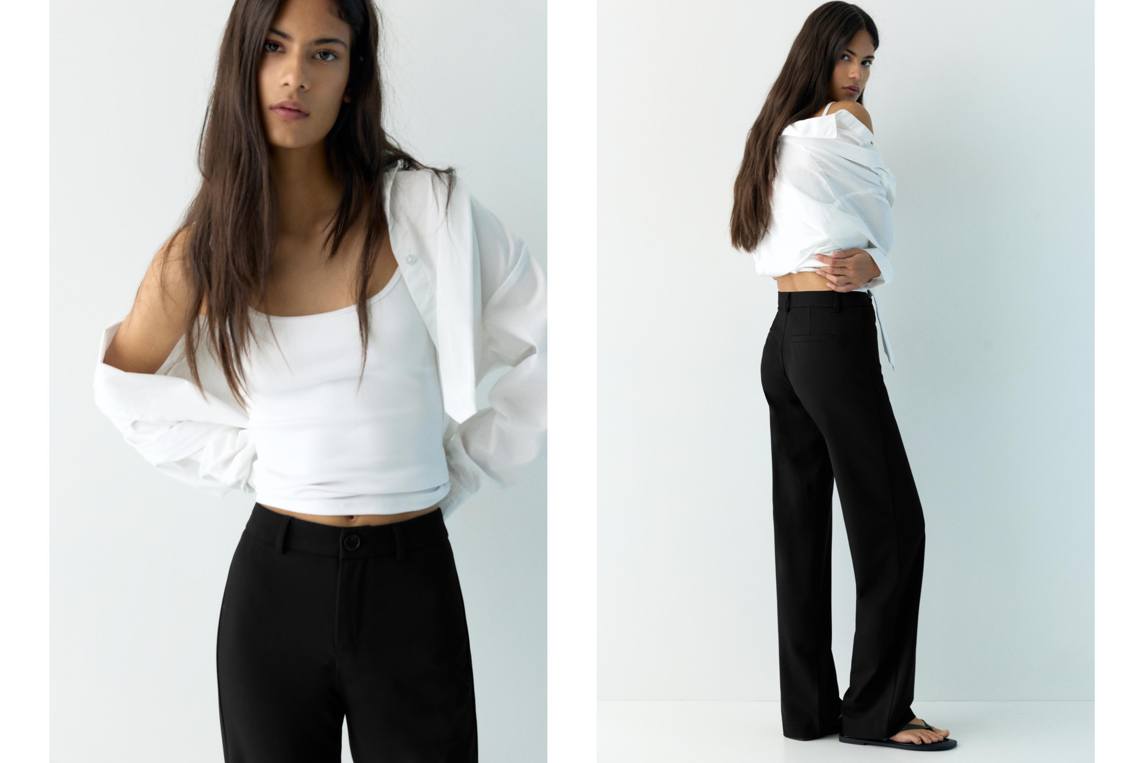 Straight-leg smart trousers — Black