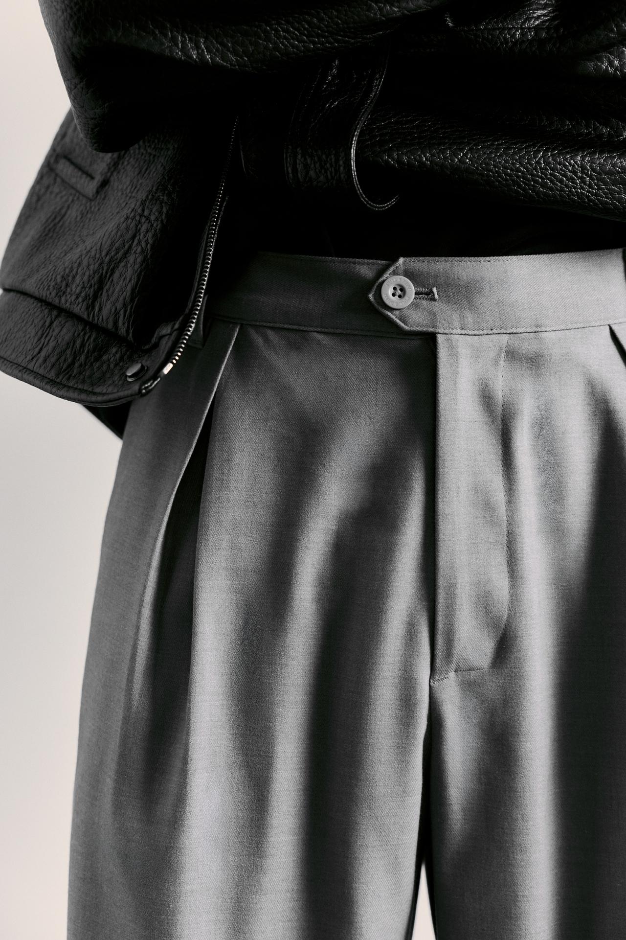 Darted tailored straight trousers — Grey
