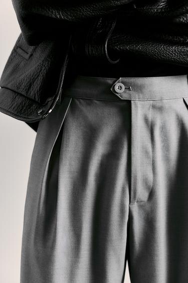 Darted tailored straight trousers — Grey 3