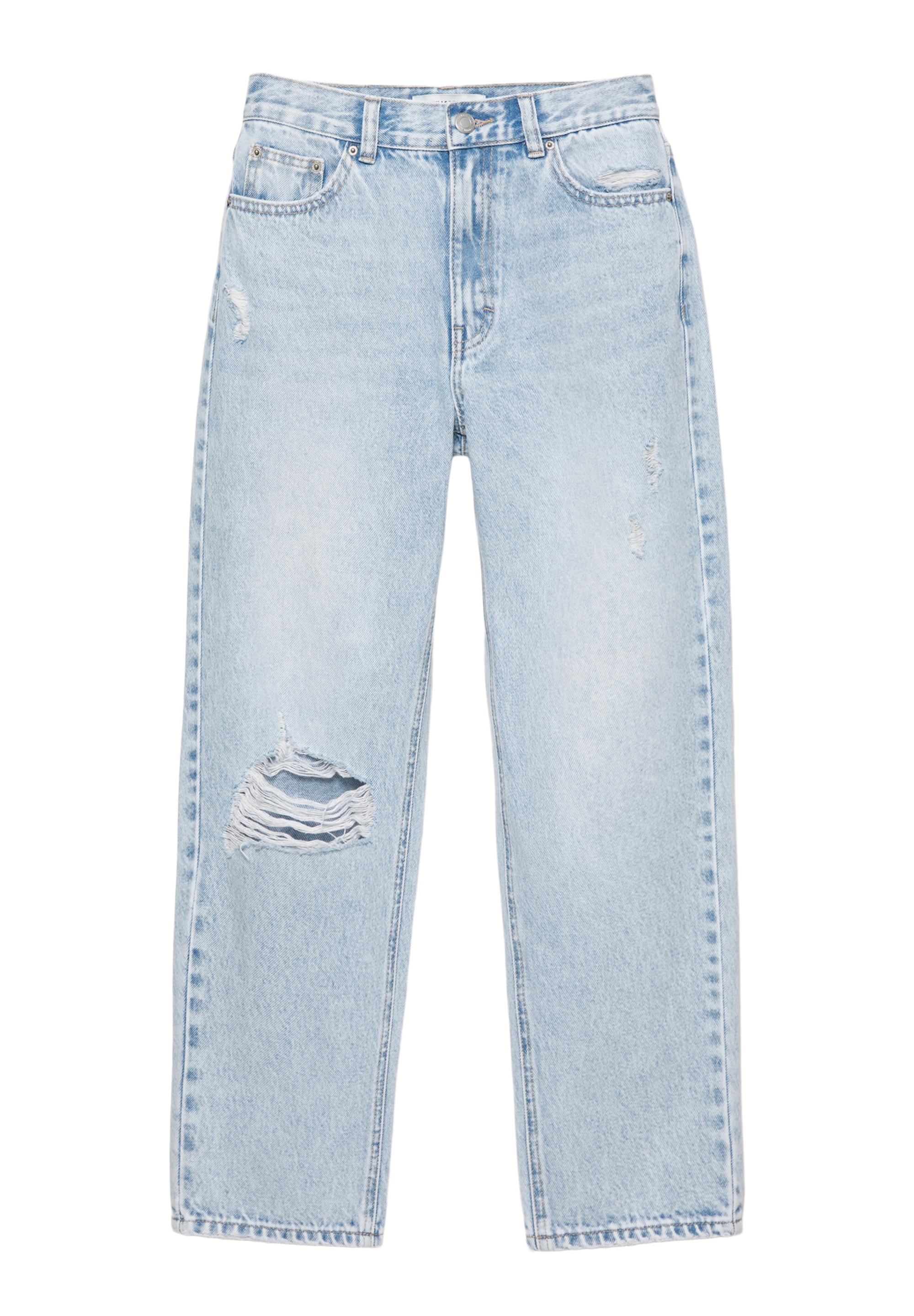 Ripped mom fit jeans — Sky blue