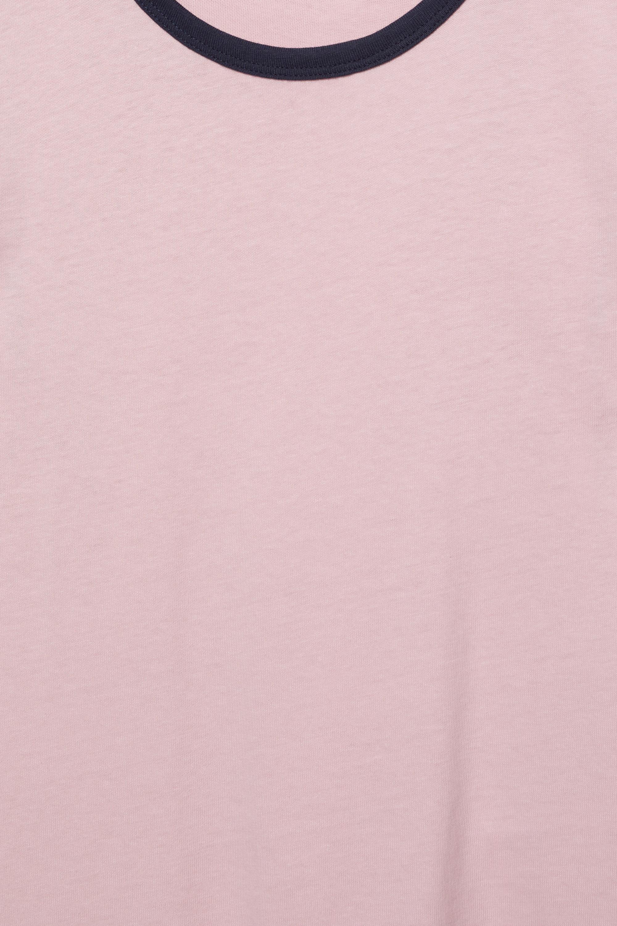 Short sleeve ribbed T-shirt — Pink