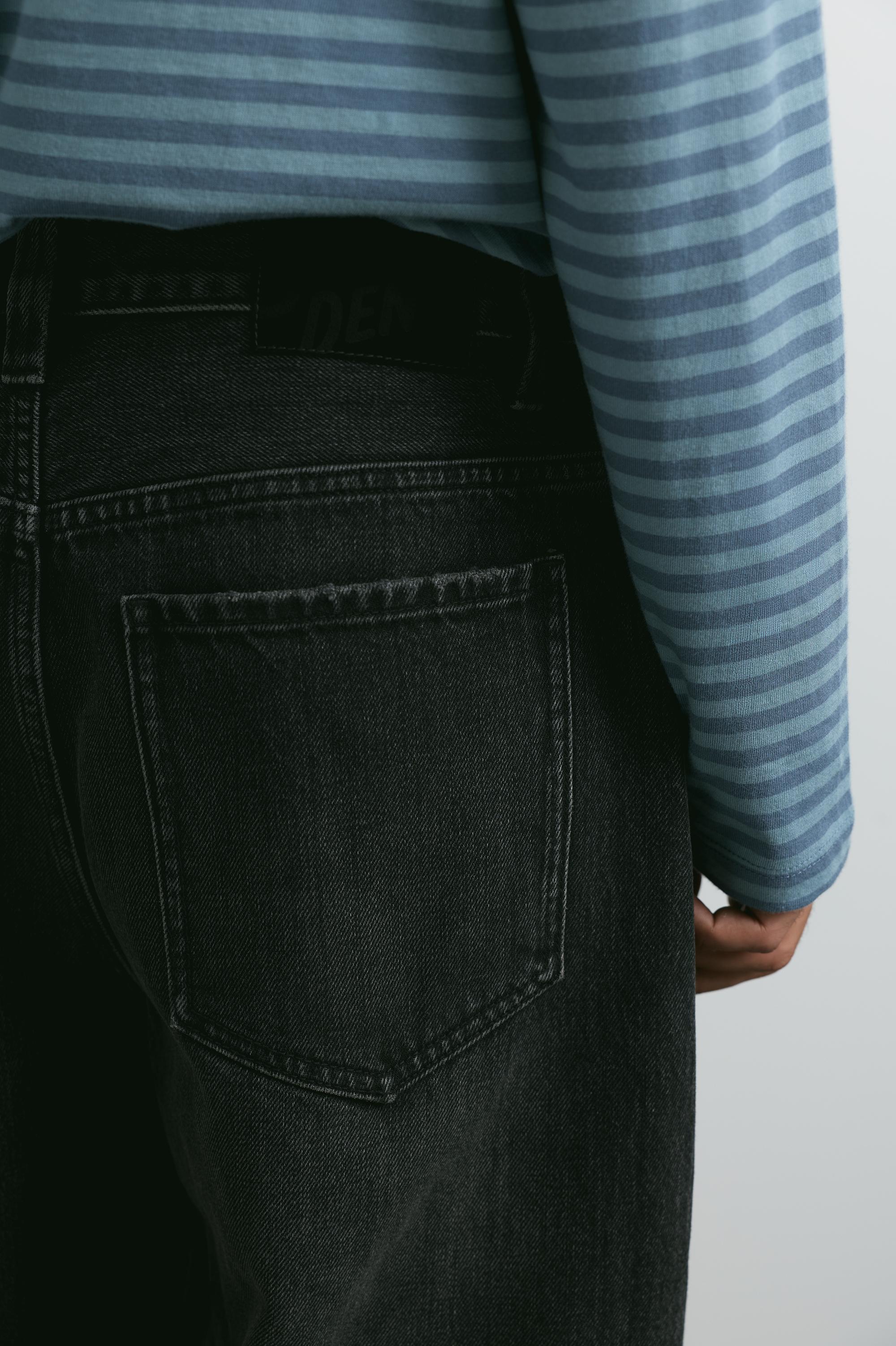 Balloon-fit baggy jeans — Faded black
