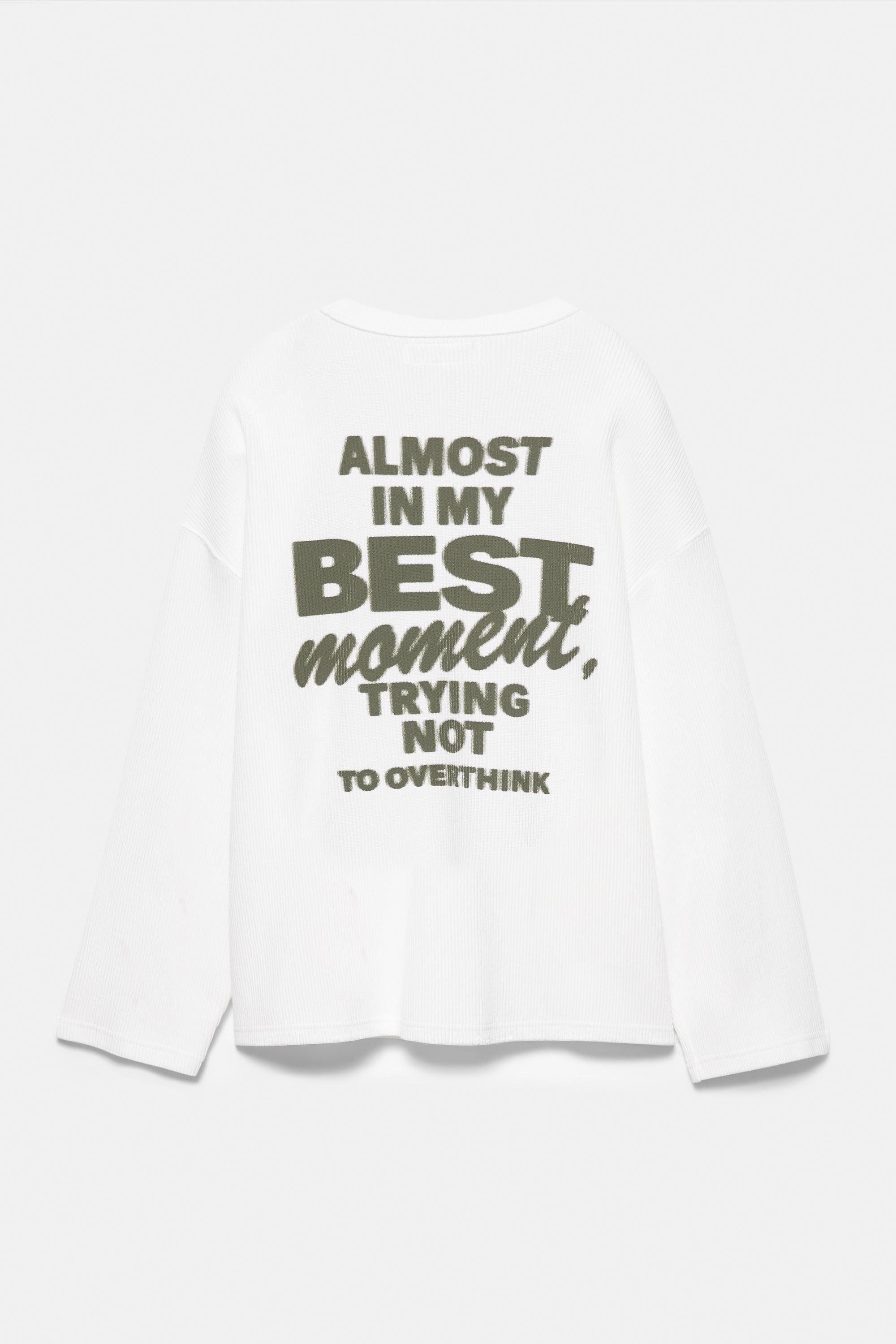 Uzun kollu yazılı tişört - Görsel 2