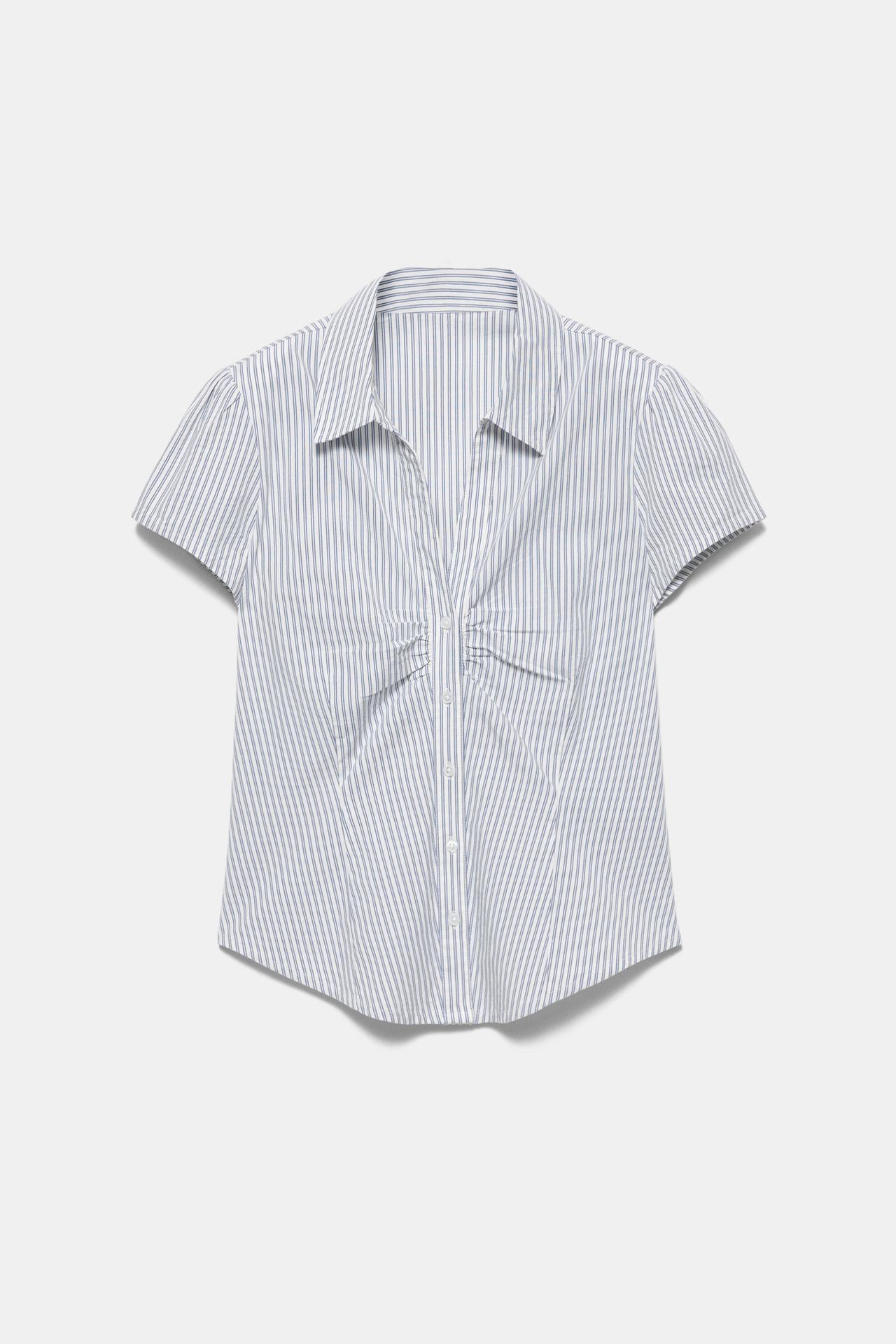 Slim fit short sleeve shirt — Blue/White