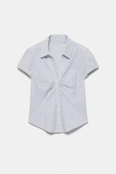 Slim fit short sleeve shirt — Blue/White 6