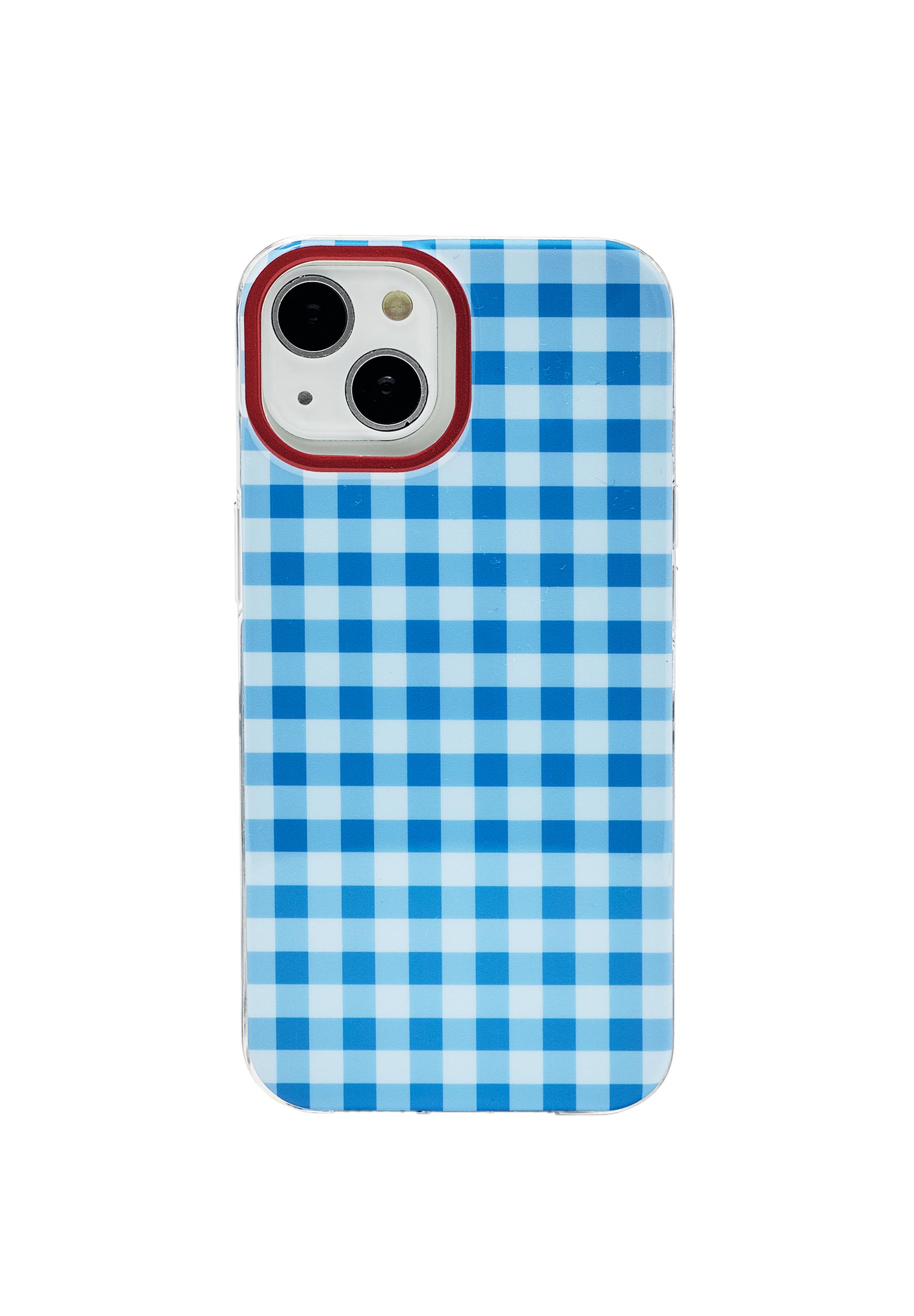 Gingham iPhone case — Pale blue