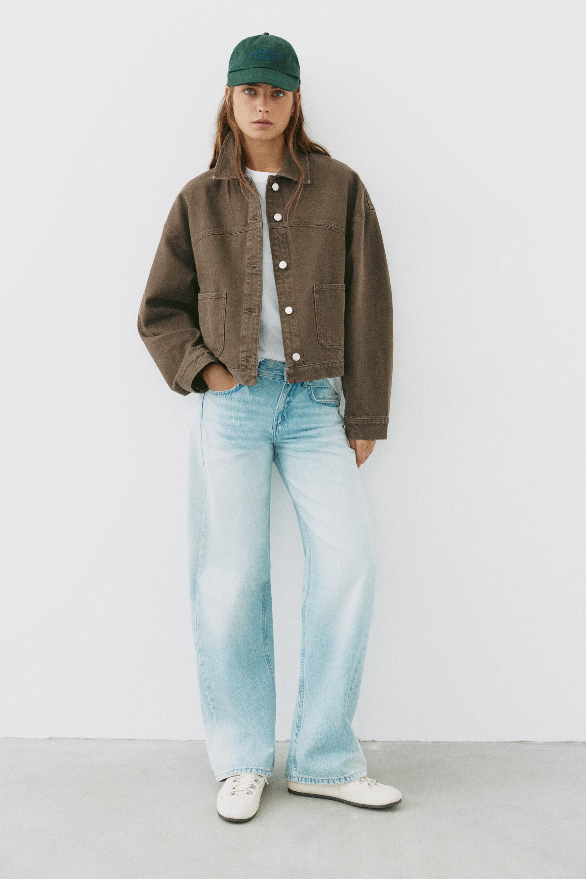 Boxy denim overshirt — Brown