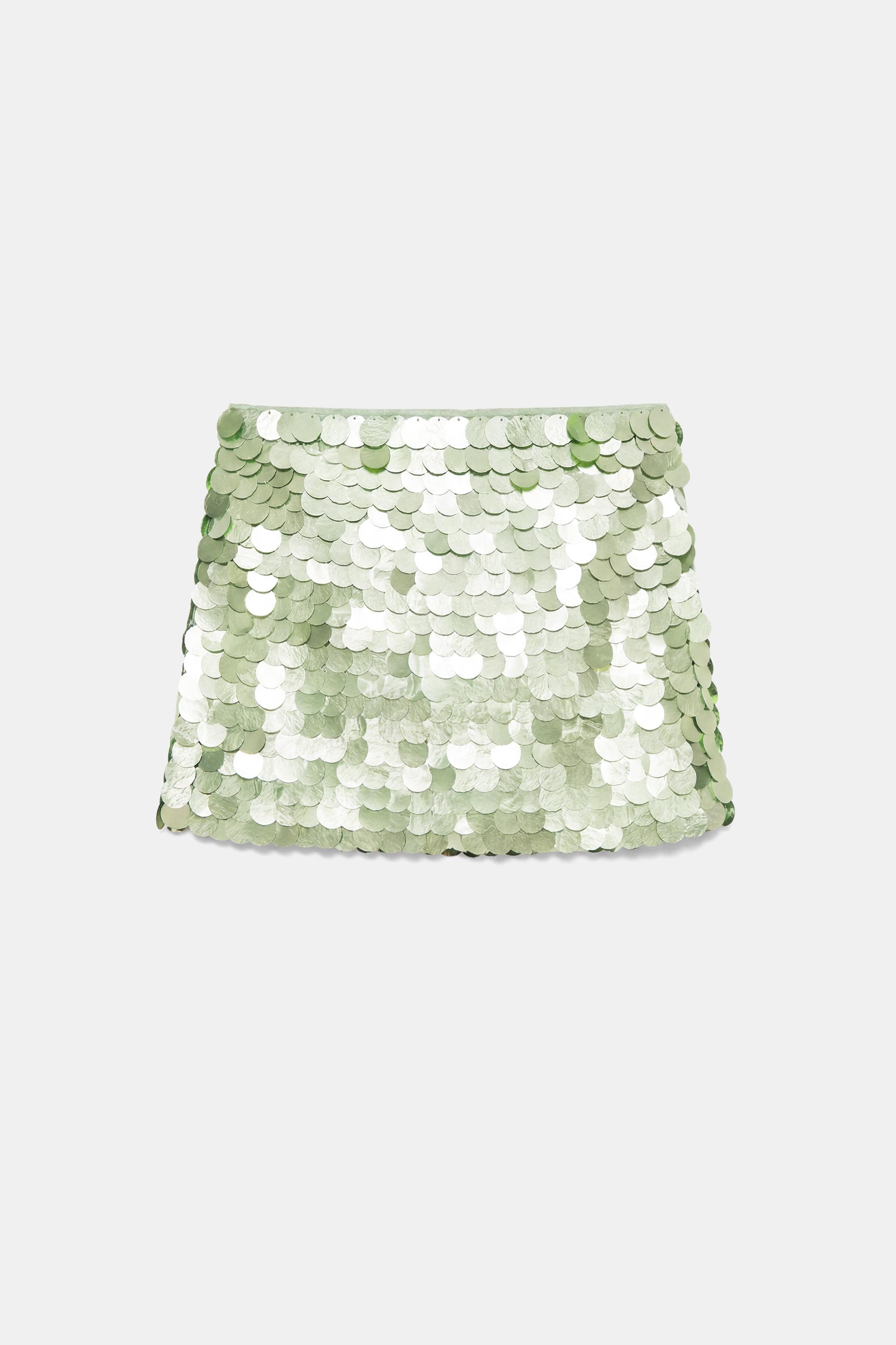 Sequin mini skirt — Green
