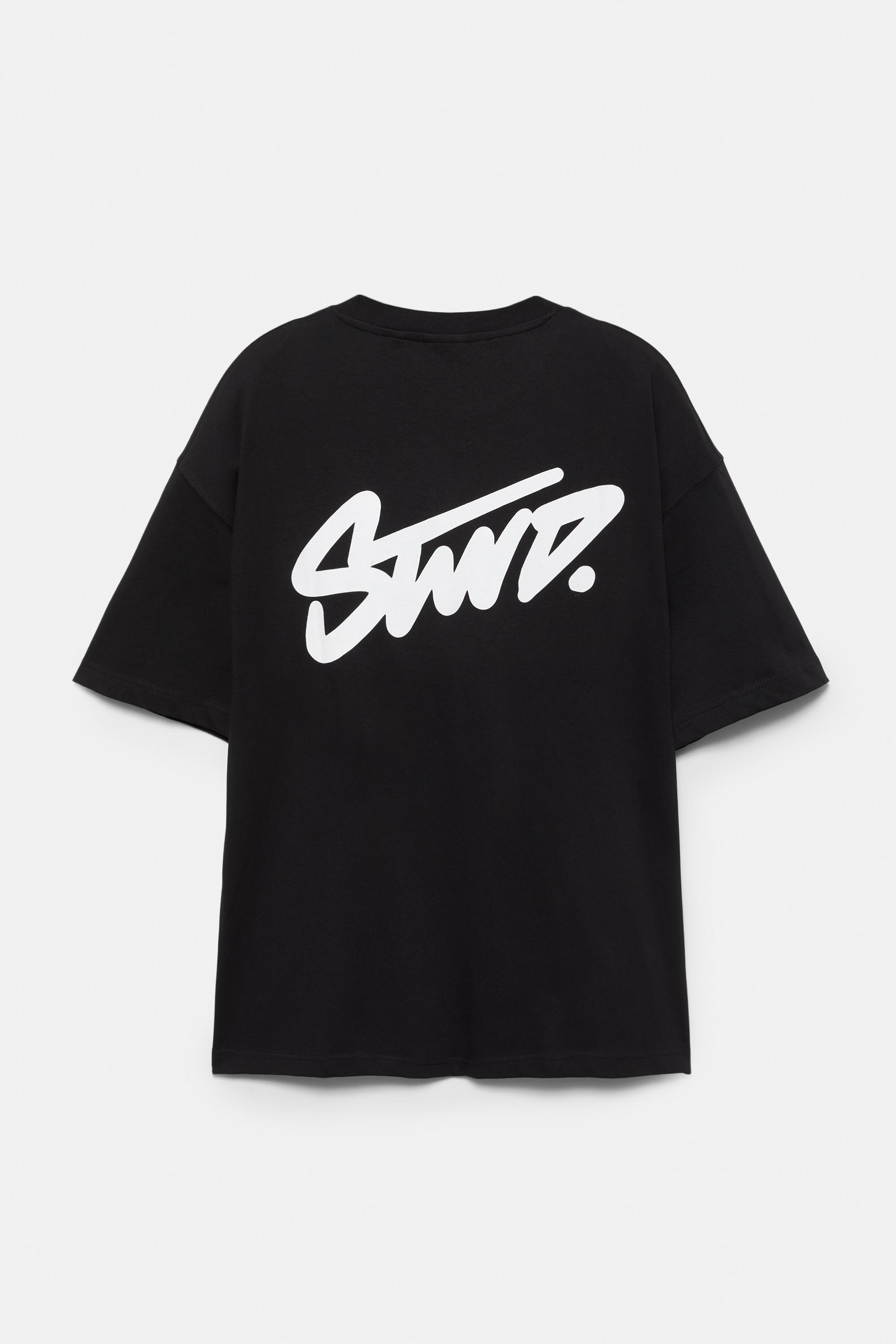 STWD logo boxy T-shirt — Black