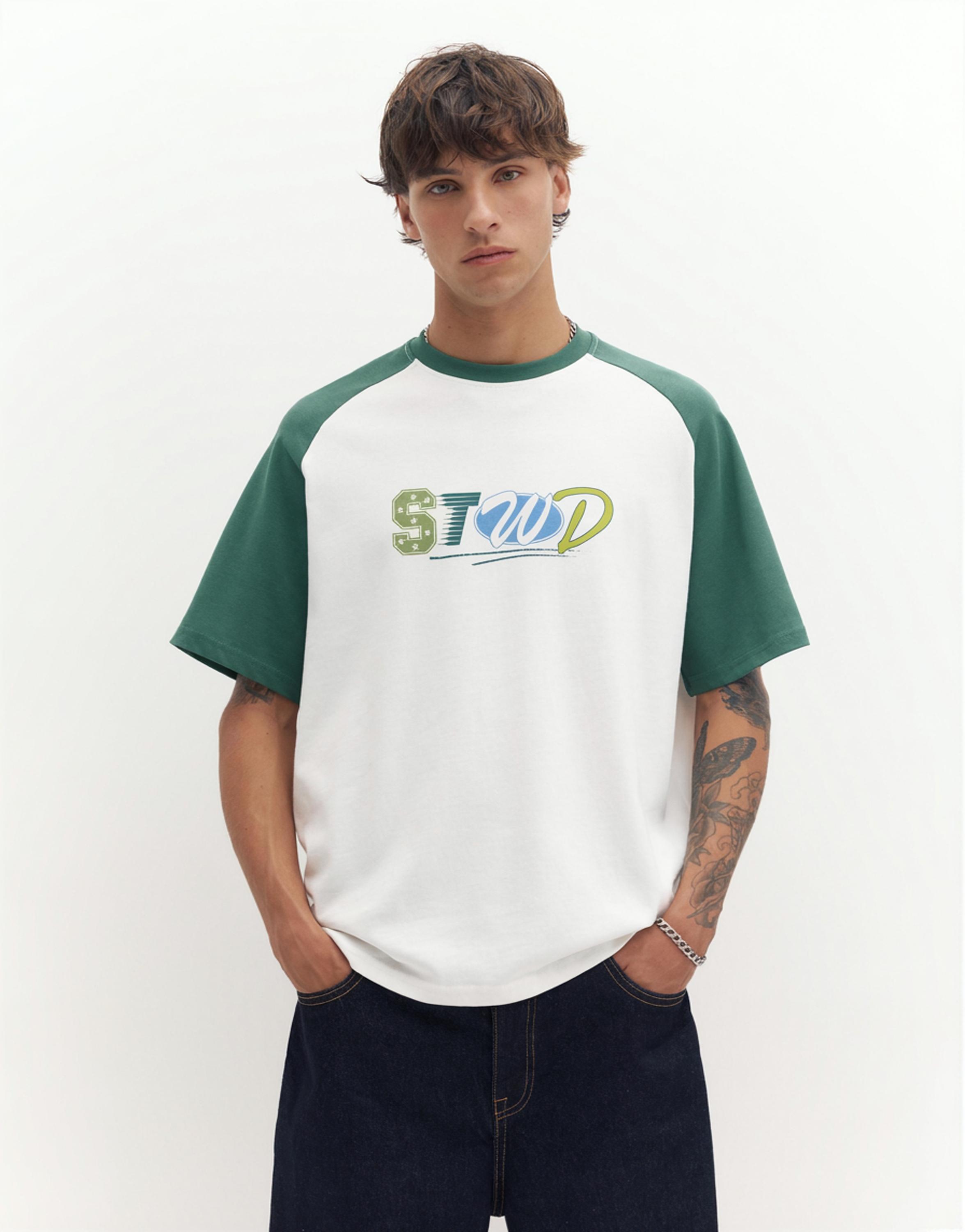 Reglan kollu STWD t-shirt - Görsel 10