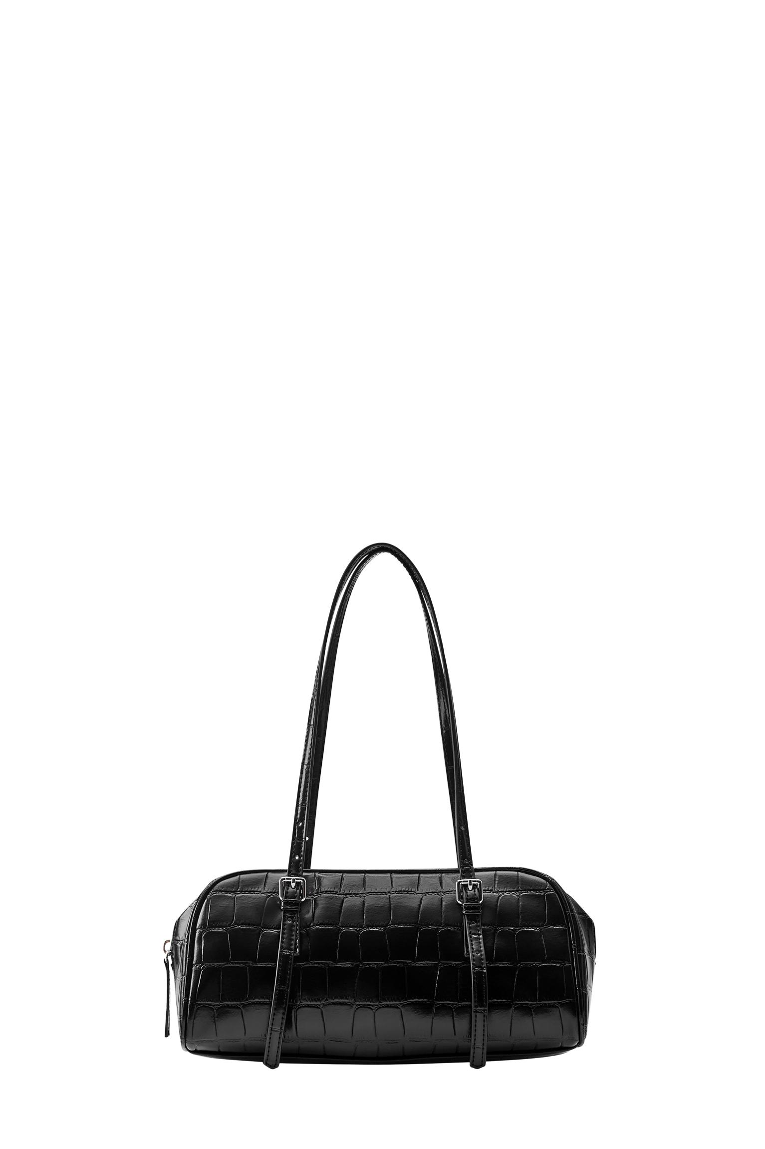 Textured shoulder bag — Black