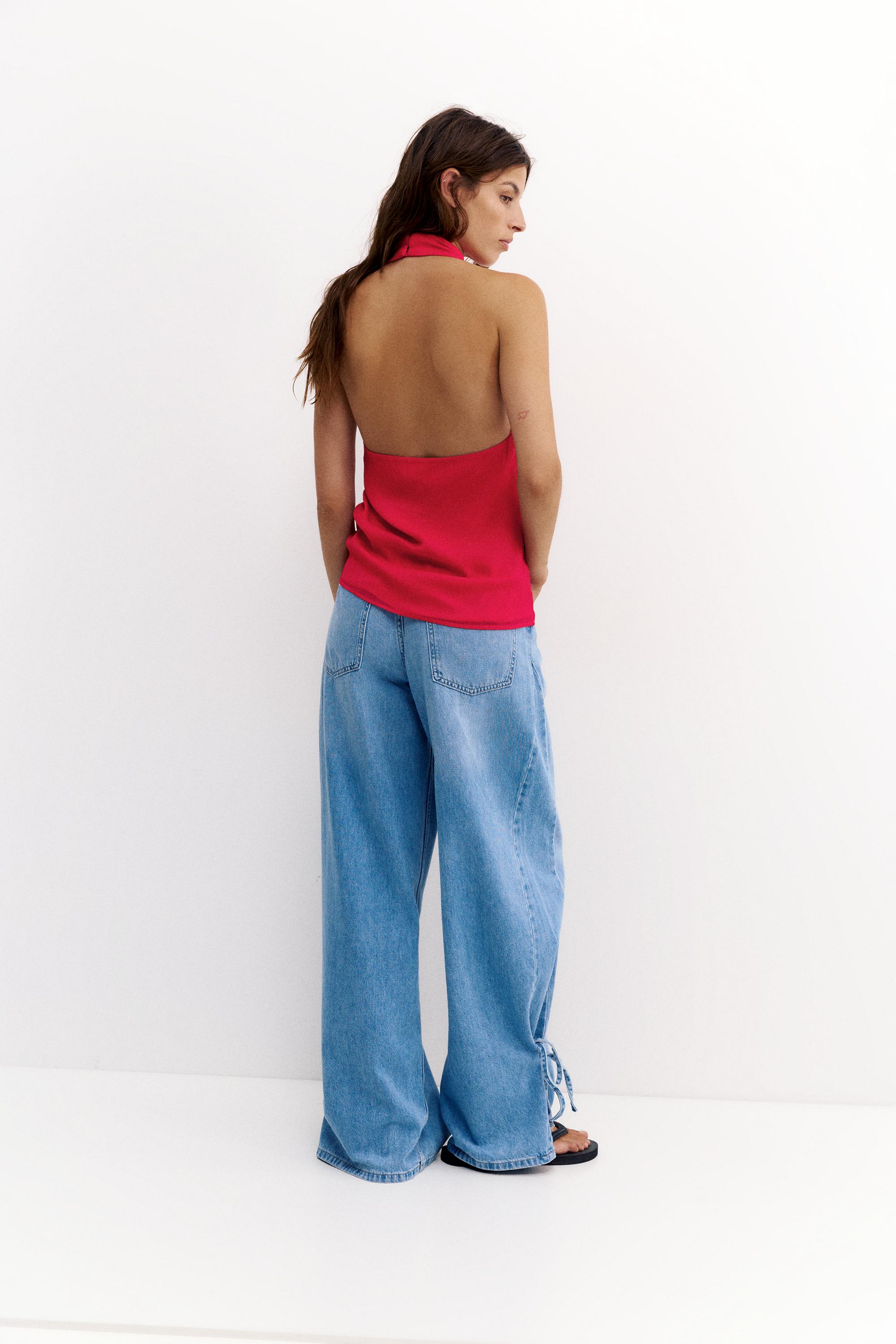 Flowing halter top — Red