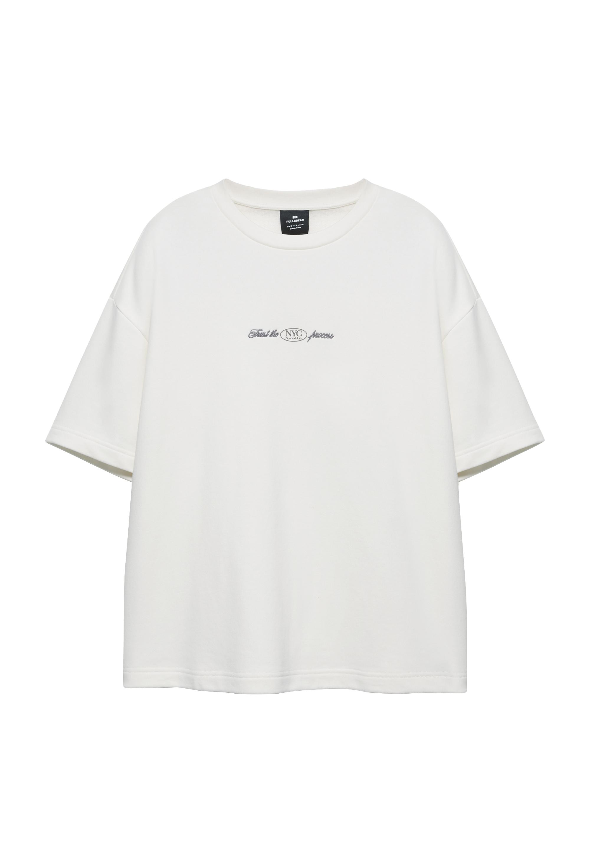 Nakışlı kısa kollu sweatshirt - Görsel 14