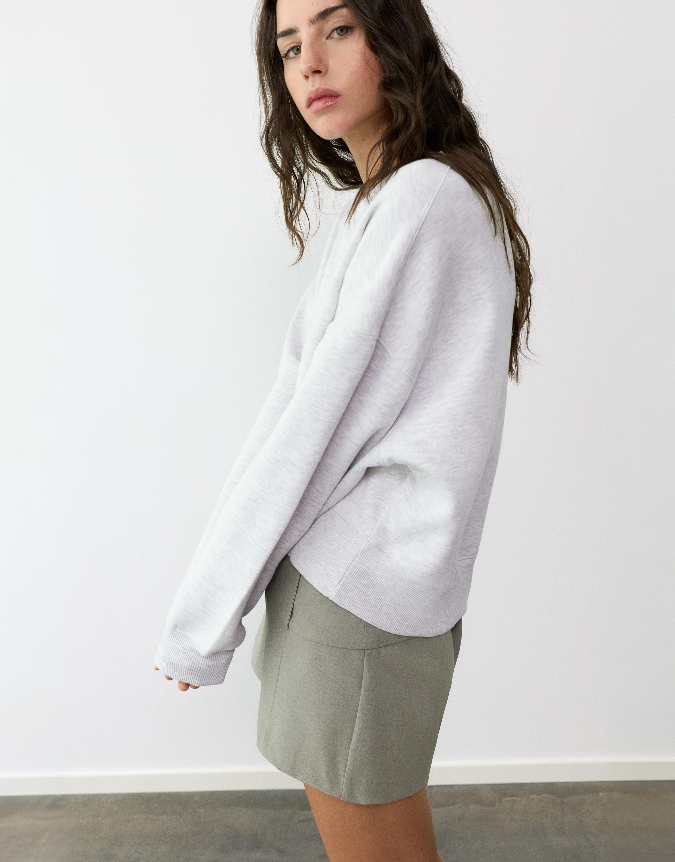 Round neck sweatshirt — Grey marl