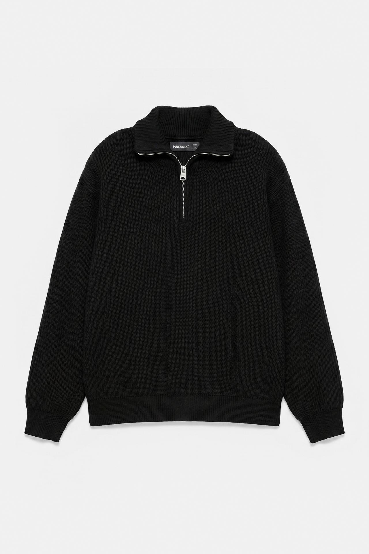 Quarter-zip jumper — Black