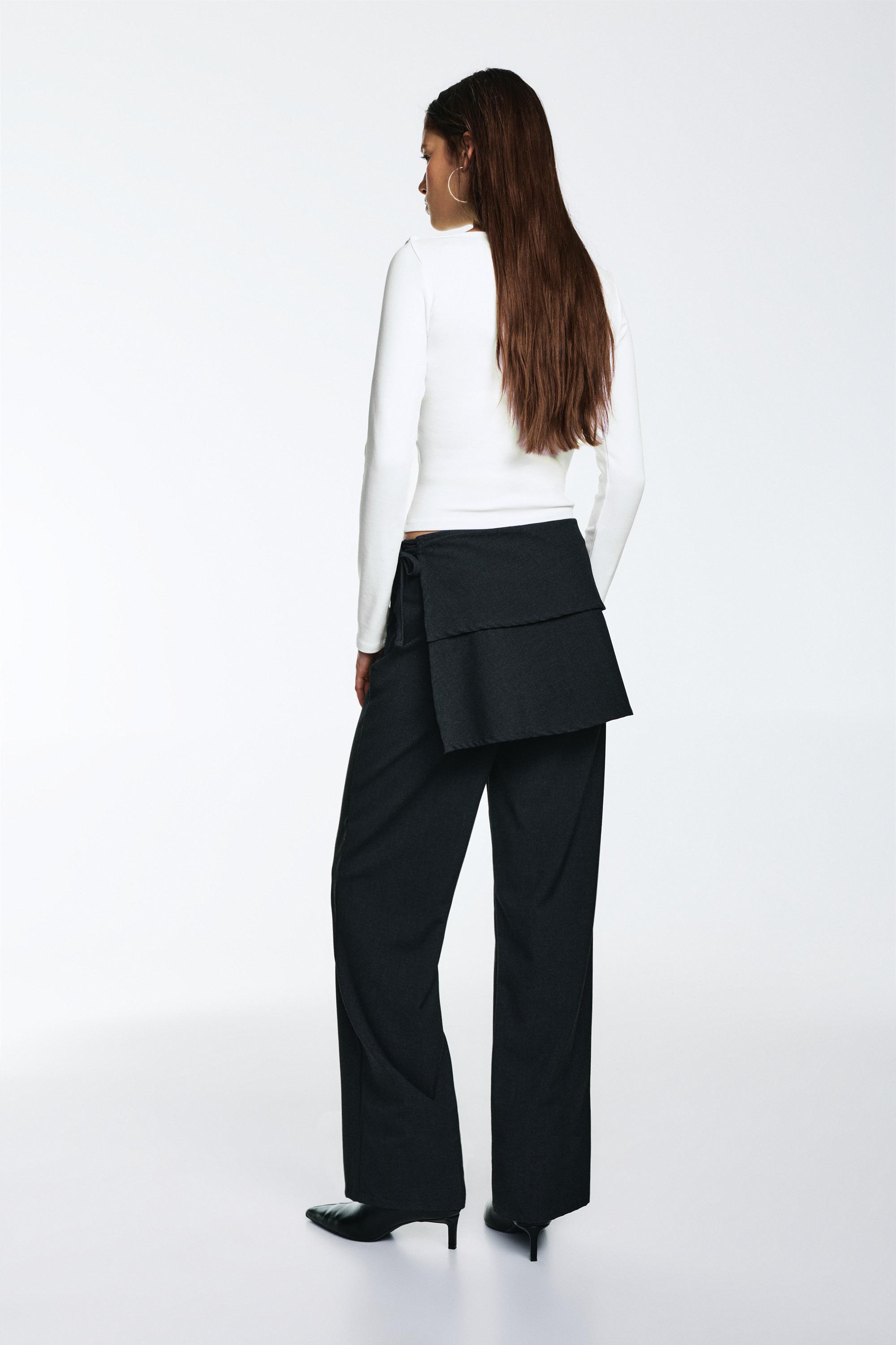 Uzun kollu geniş yaka t-shirt - Görsel 92